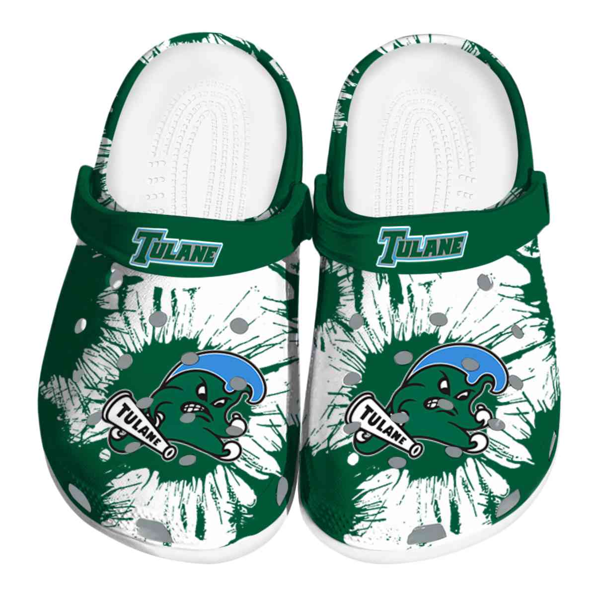 Tulane Green Wave NCAA Sport Crocs Crocband Clogs Shoes Comfortable For Men Women and Kids