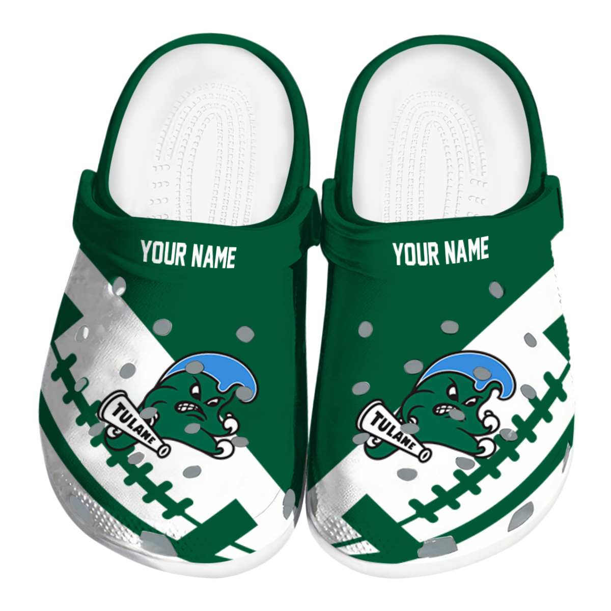 Tulane Green Wave NCAA Sport Crocs Crocband Clogs Shoes Comfortable For Men Women and Kids