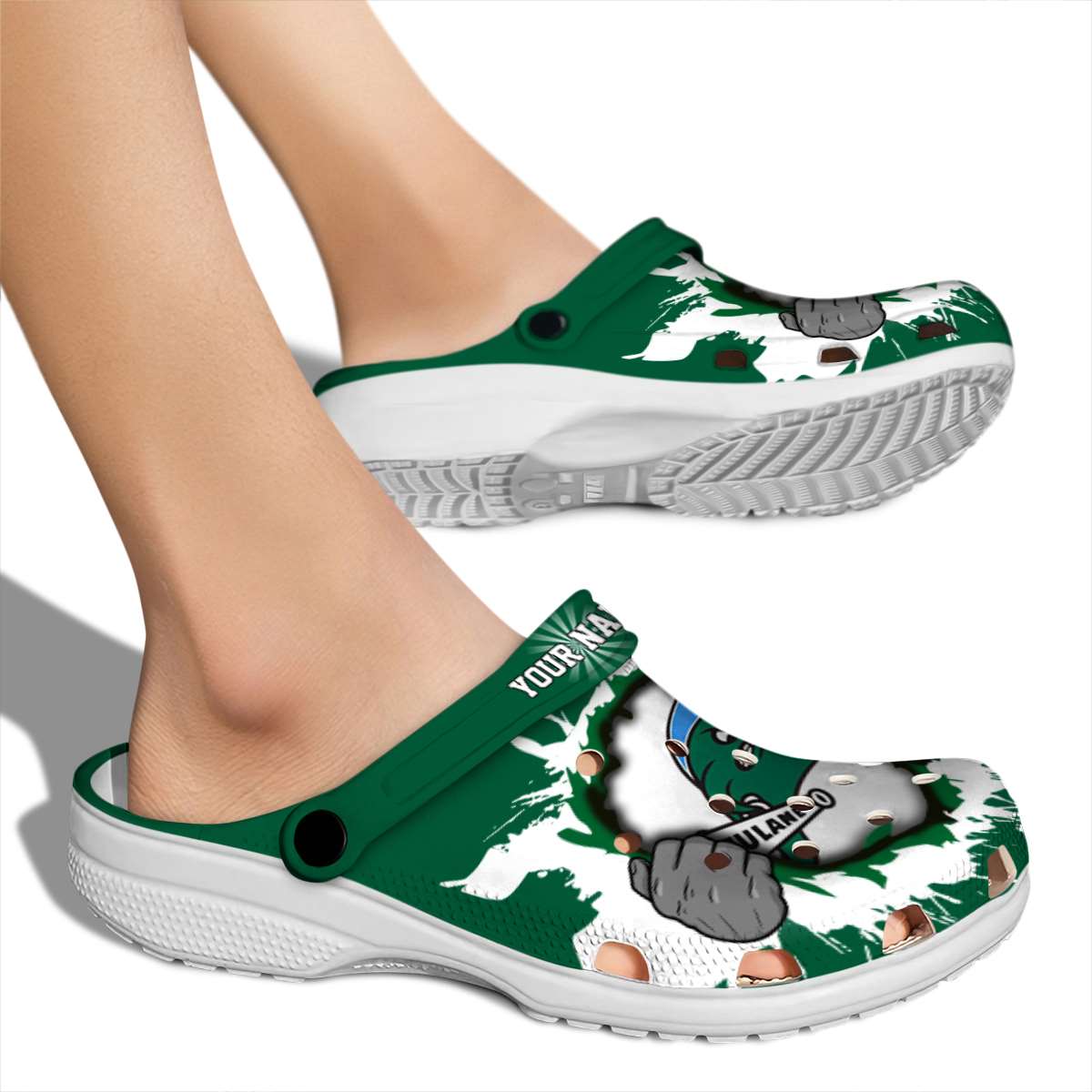 Tulane Green Wave NCAA Sport Crocs Crocband Clogs Shoes Comfortable For Men Women and Kids - Image 2