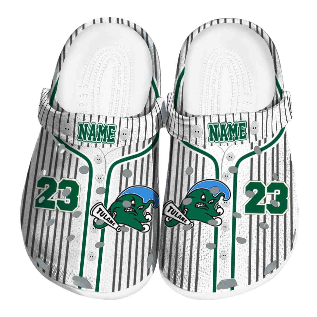 Tulane Green Wave NCAA Sport Crocs Crocband Clogs Shoes Comfortable For Men Women and Kids