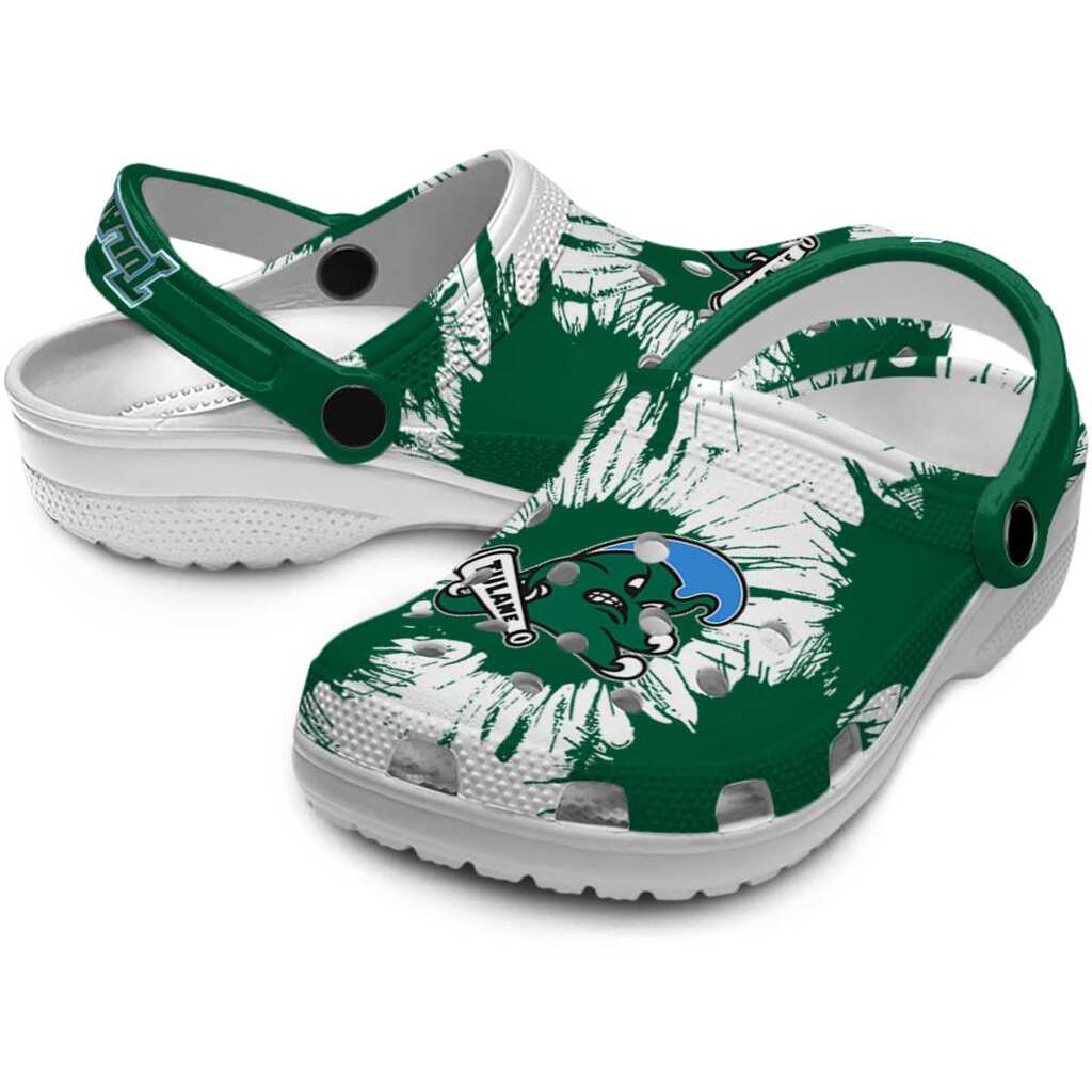Tulane Green Wave Splatter Graphics ClogTVC1801753 - Image 3