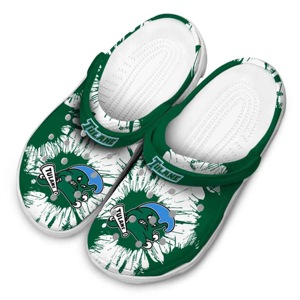 Tulane Green Wave Splatter Graphics ClogTVC1801753 - Image 4