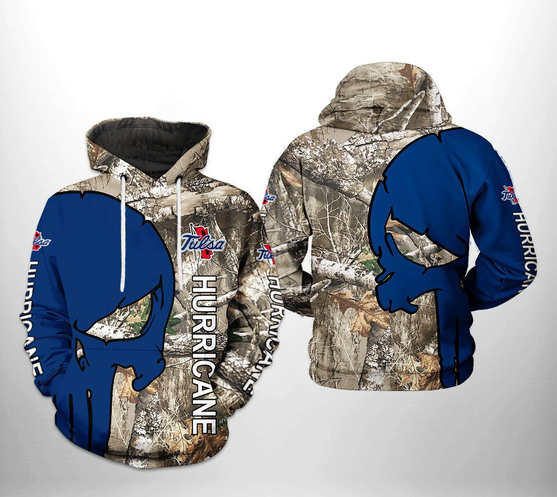Tulsa Golden Hurricane NCAA Camo Veteran Hunting 3D All Over Print Hoodie, Zip Hoodie