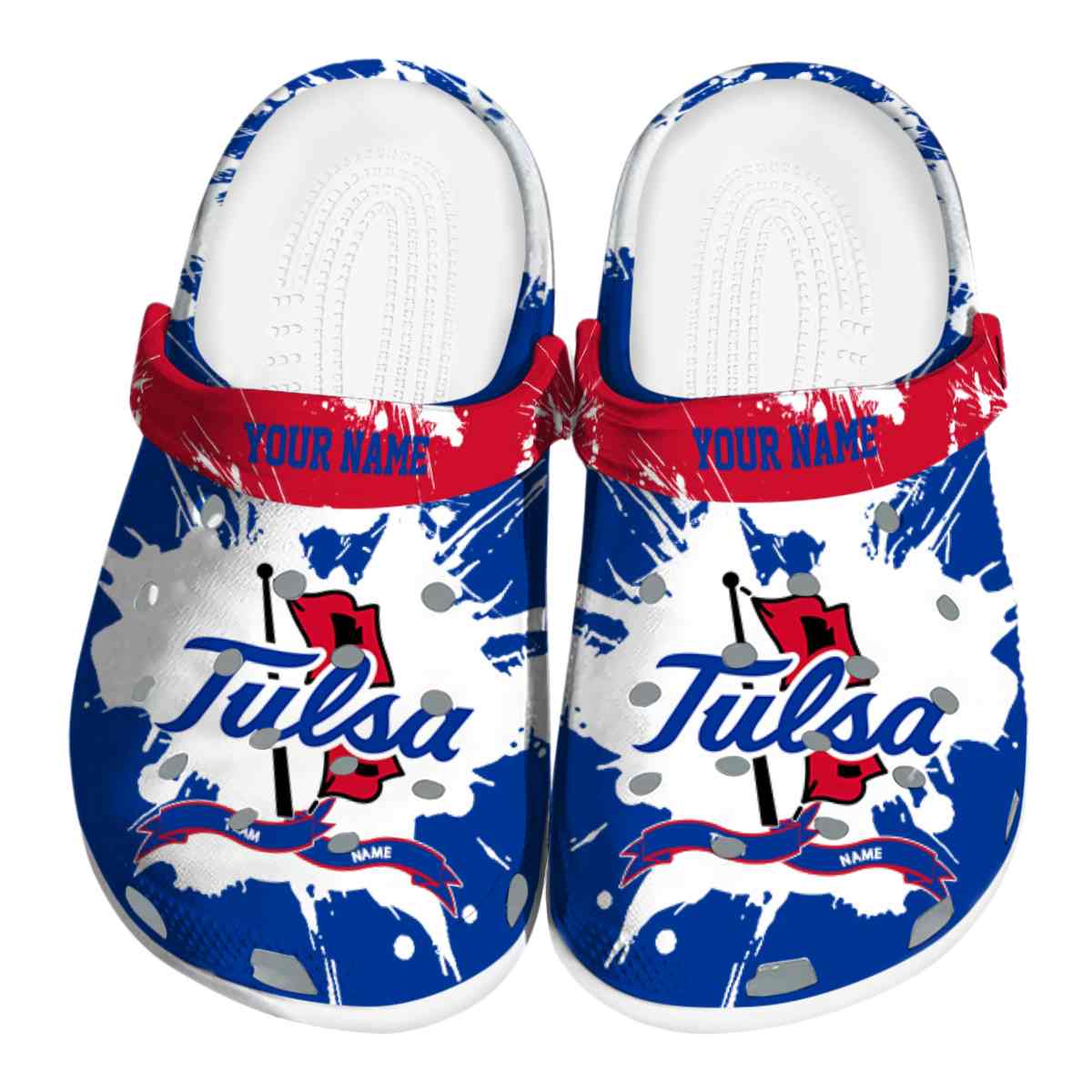Tulsa Golden Hurricane NCAA Sport Crocs Crocband Clogs Shoes Comfortable For Men Women and Kids