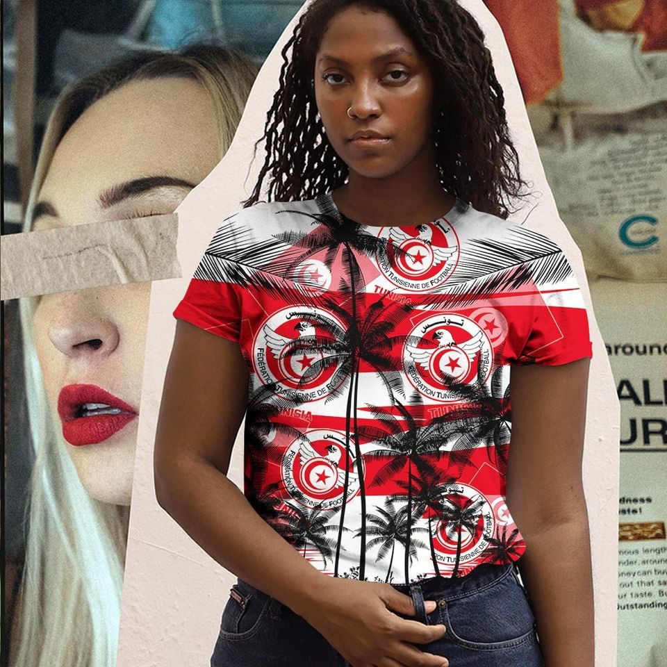 Tunisia Coconut Pattern Hawaiian Soccer Team, Football Fans World Cup 3D Sweater - Image 8