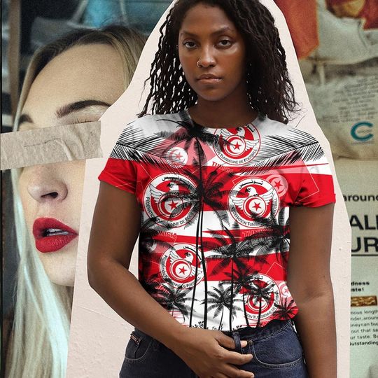 Tunisia Coconut Pattern Hawaiian Soccer Team, Football Fans World Cup 3D Sweater - Image 17