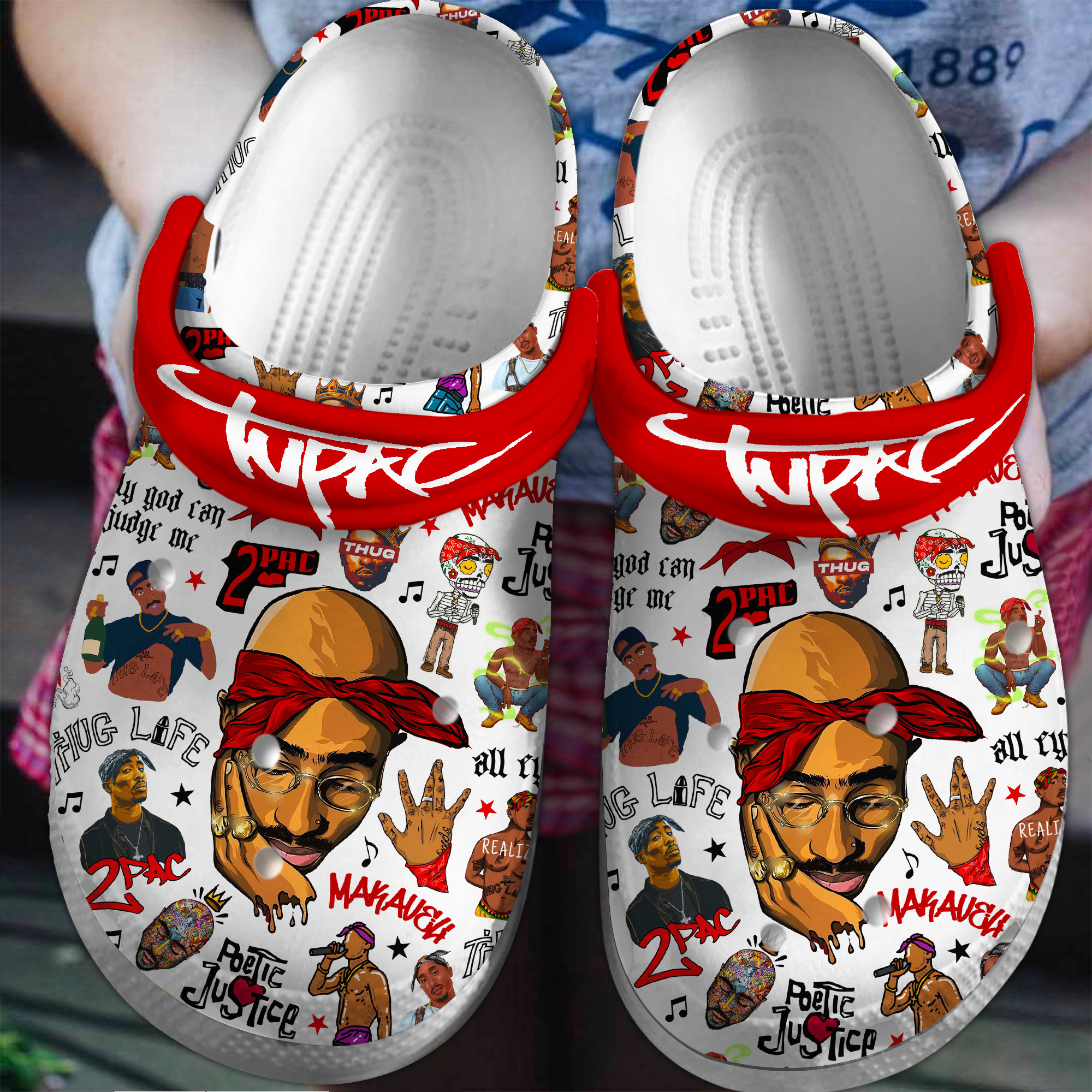 Tupac Shakur Music Crocs Crocband Clogs Shoes Comfortable For Men Women and Kids