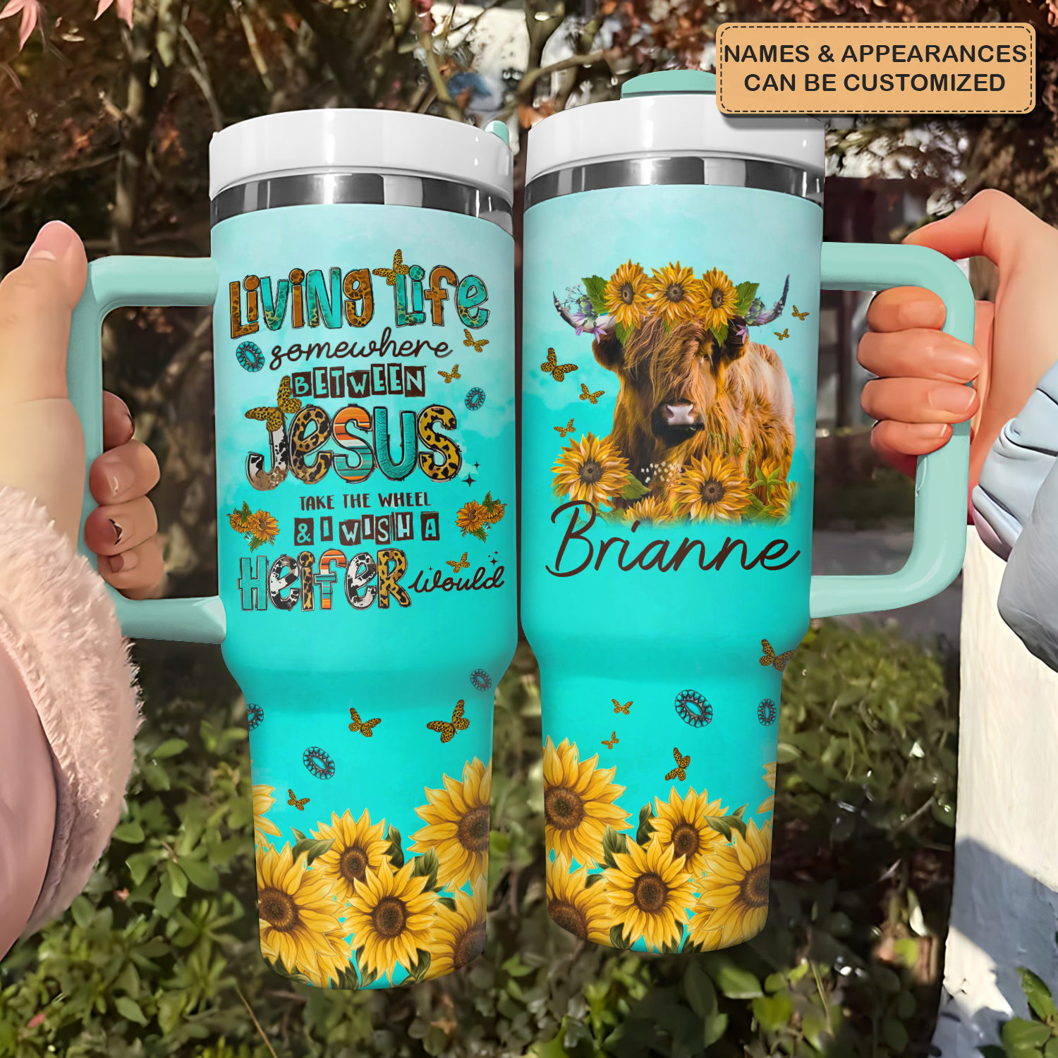 Turquoise Highland Cow Custom Stanley Cup 40 oz 30 oz Tumbler With HandleTVC2301727