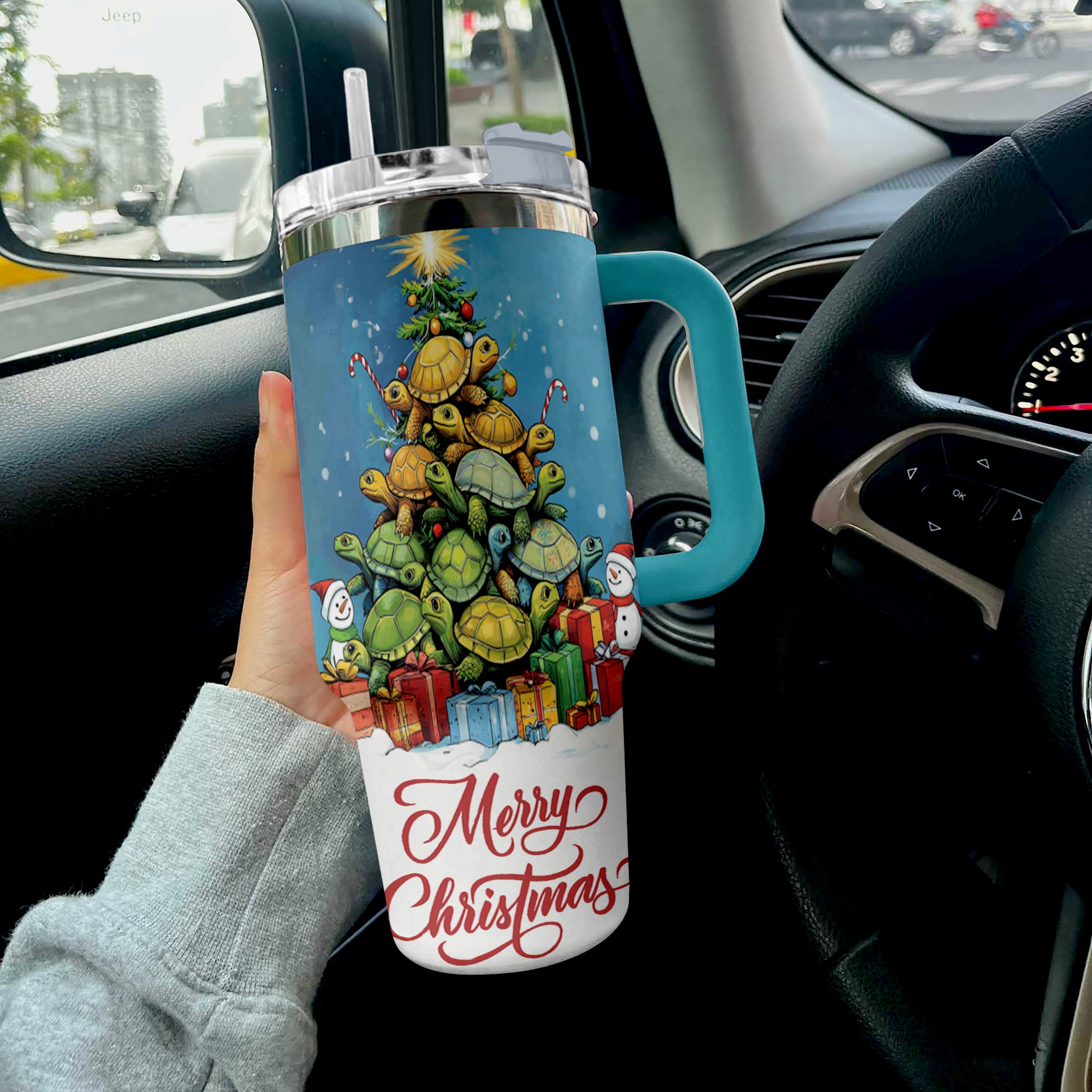 Turtle Christmas Tree Custom Stanley Cup 40 oz 30 oz Tumbler With HandleTVC2301493 - Image 2