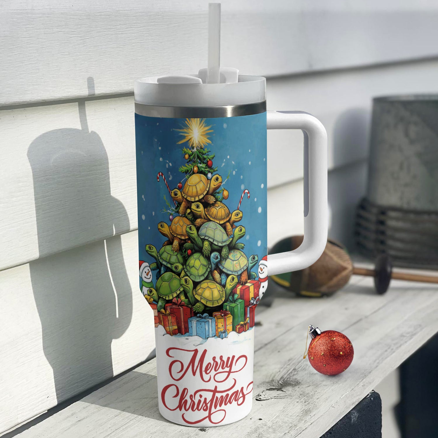 Turtle Christmas Tree Custom Stanley Cup 40 oz 30 oz Tumbler With HandleTVC2301493 - Image 3