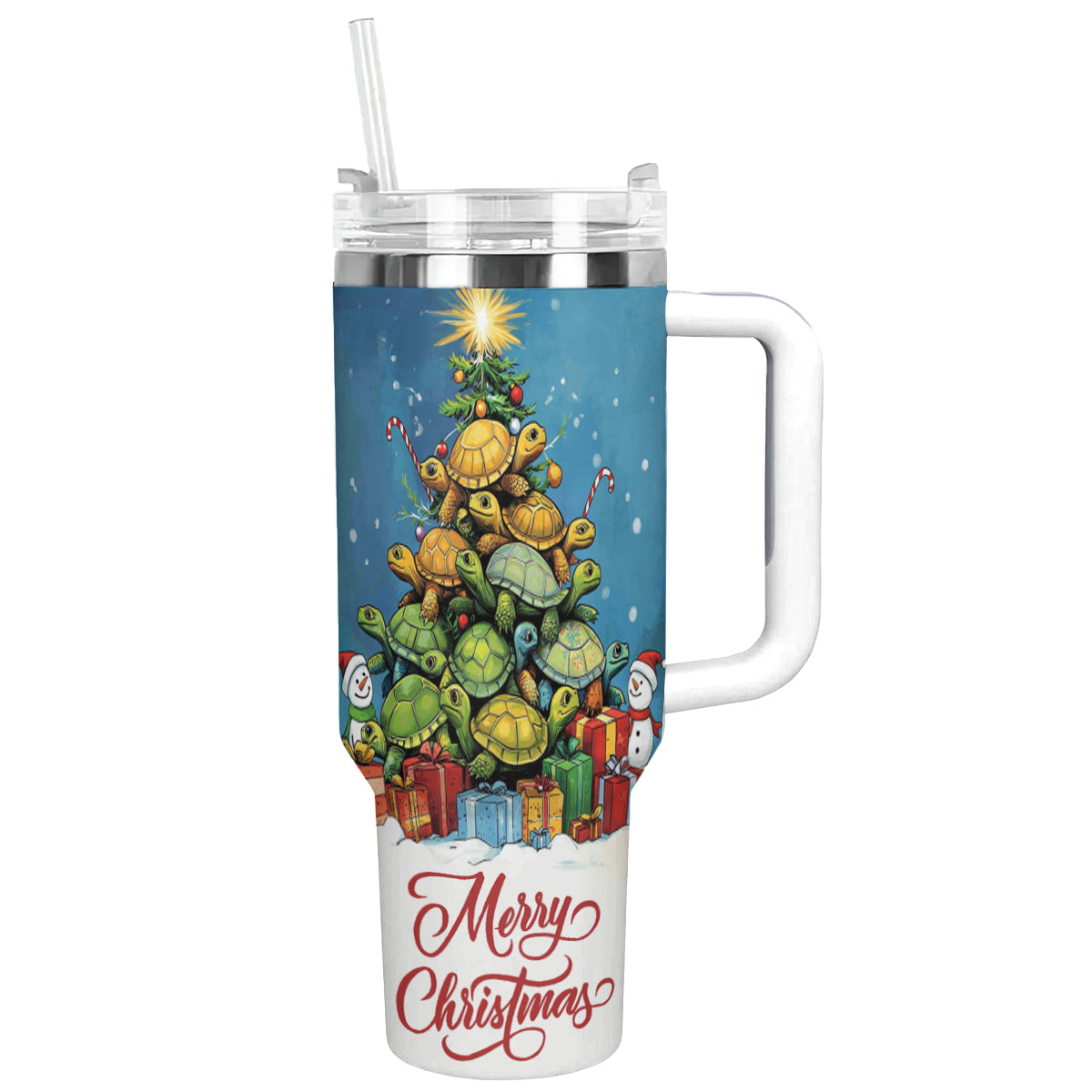 Turtle Christmas Tree Custom Stanley Cup 40 oz 30 oz Tumbler With HandleTVC2301493