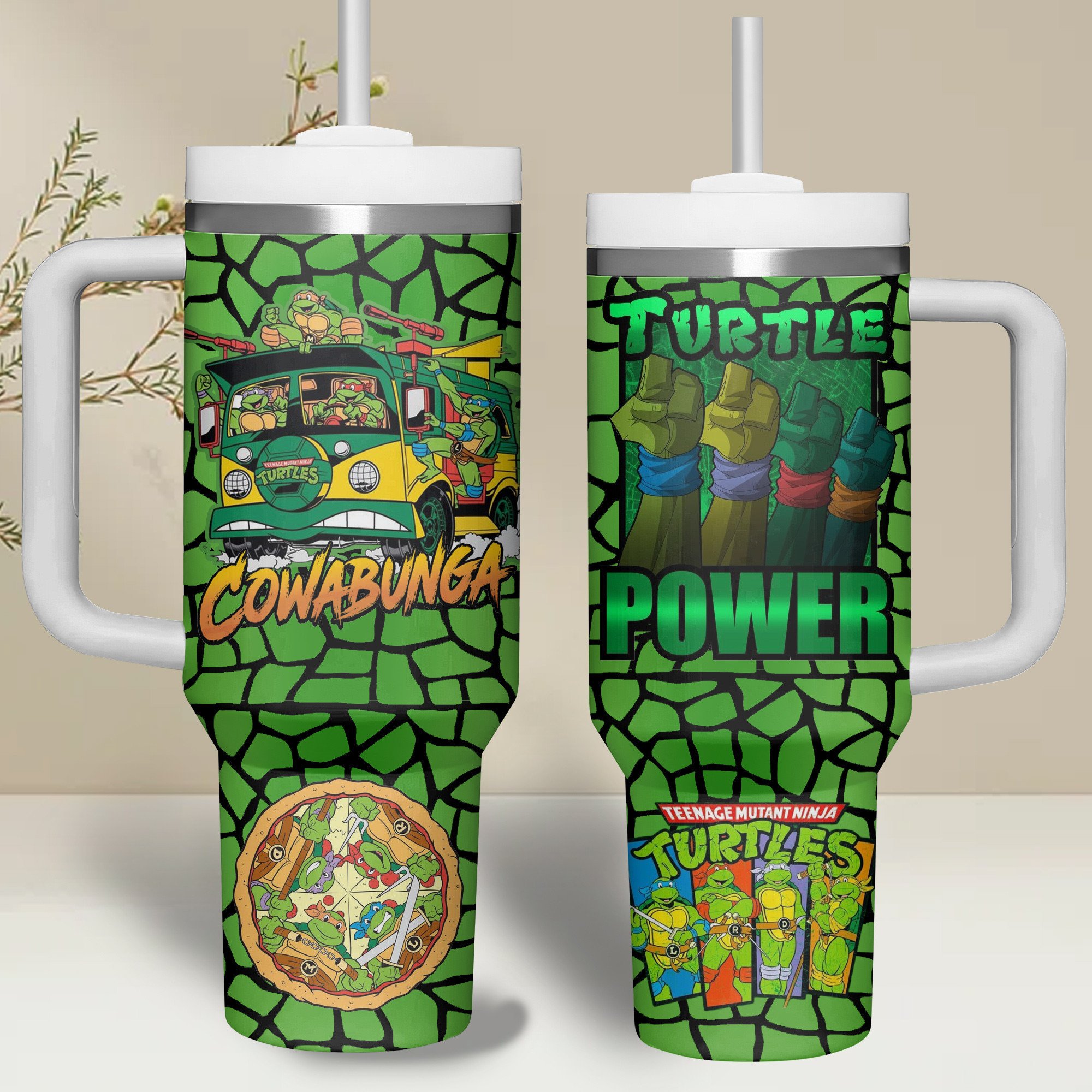 Turtle Power Cartoon Custom Stanley Cup 40 oz 30 oz Tumbler With HandleTVC2301266