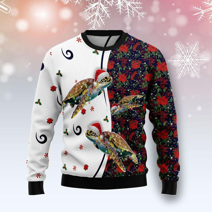 Turtle Ugly Christmas Sweater Adult 3D Funny Matching for family