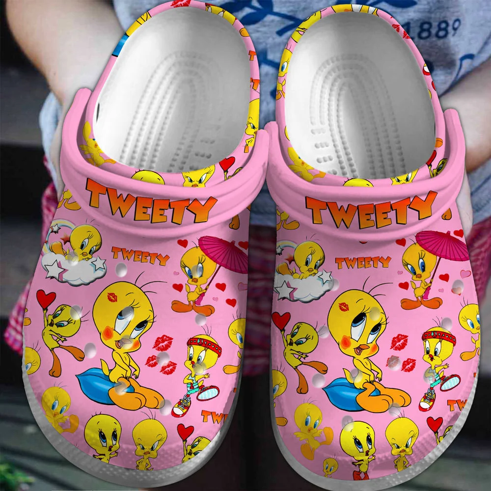 Tweety Cartoon Crocs Crocband Clogs Shoes Comfortable For Men Women and Kids