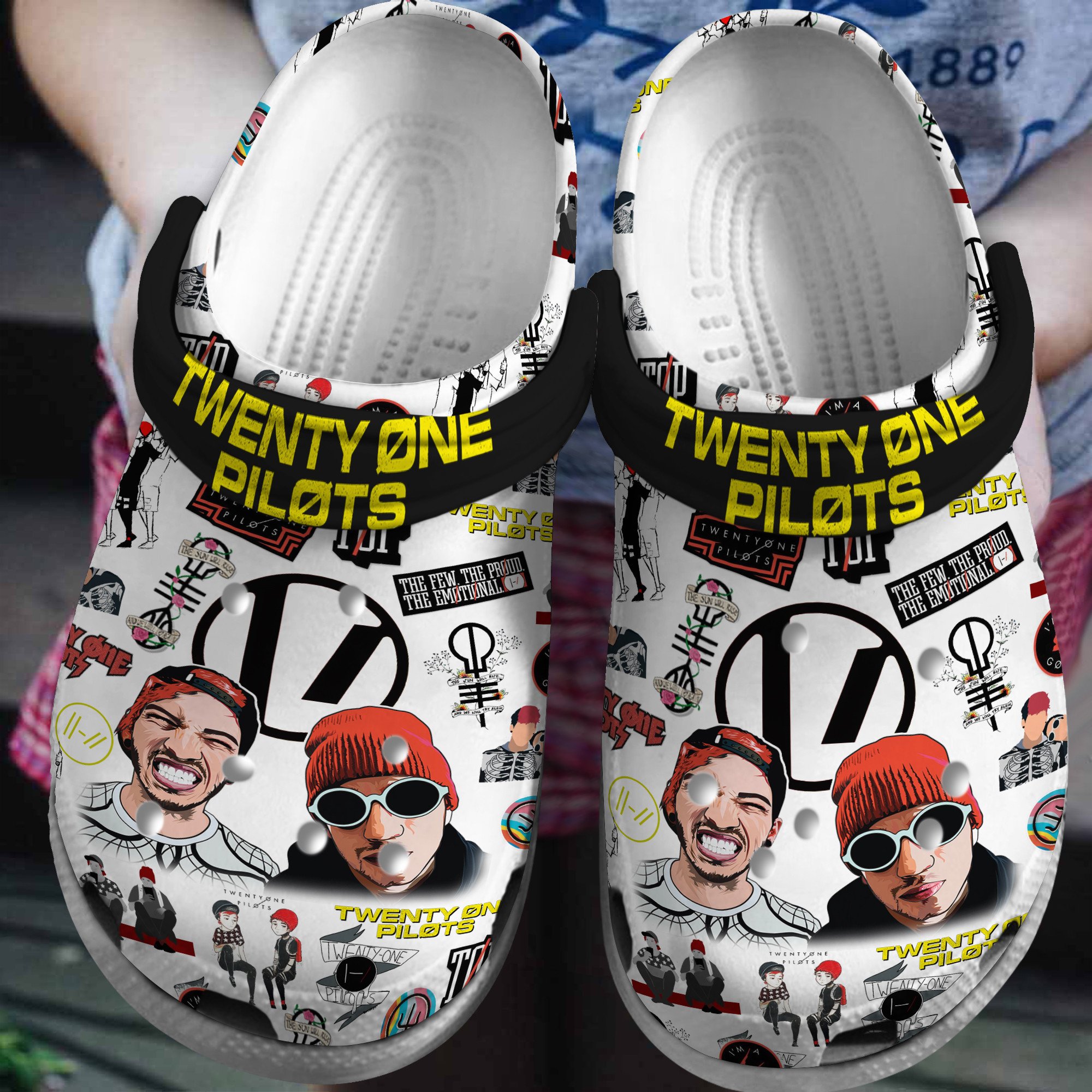 Twenty One Pilots Music Crocs Crocband Clogs Shoes Comfortable For Men Women and Kids
