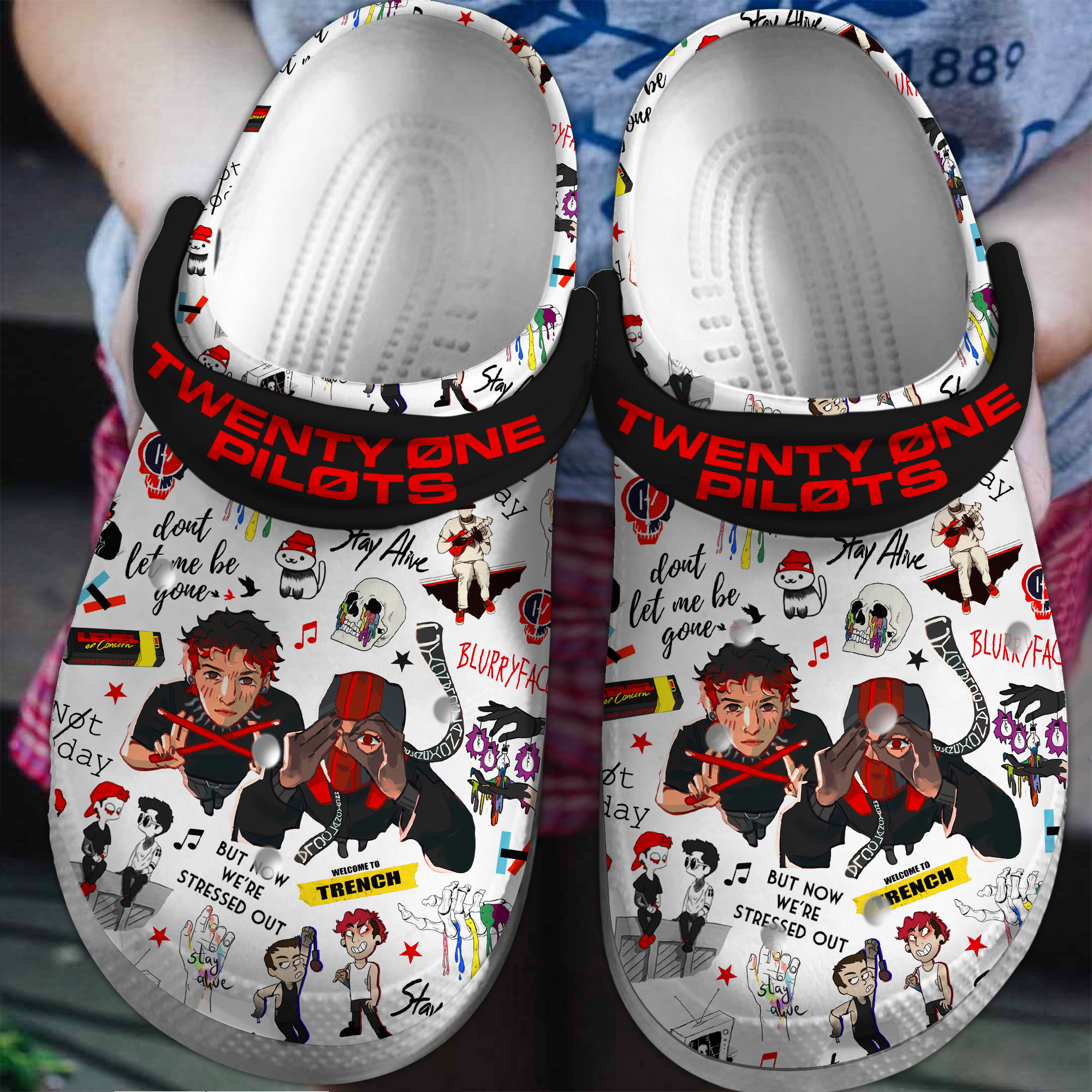 Twenty One Pilots Music Crocs Crocband Clogs Shoes Comfortable For Men Women and Kids