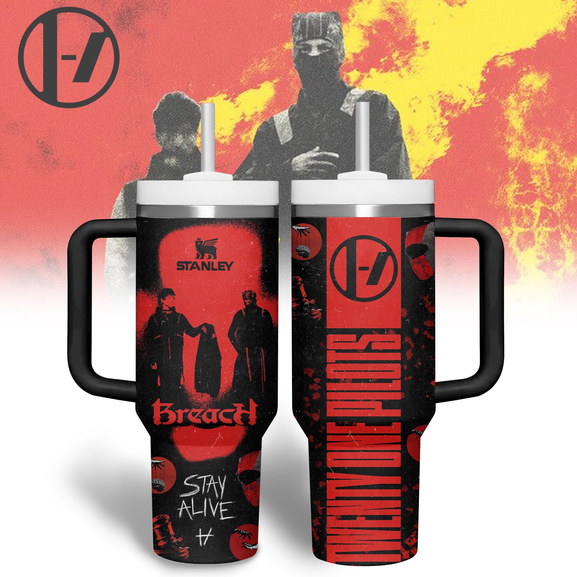 Twenty One Pilots Music Custom Stanley Cup 40 oz 30 oz Tumbler With HandleTVC2301181