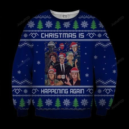 Twin Peaks Christmas Is Happening Again Ugly Christmas Sweater Adult 3D Funny Matching for family