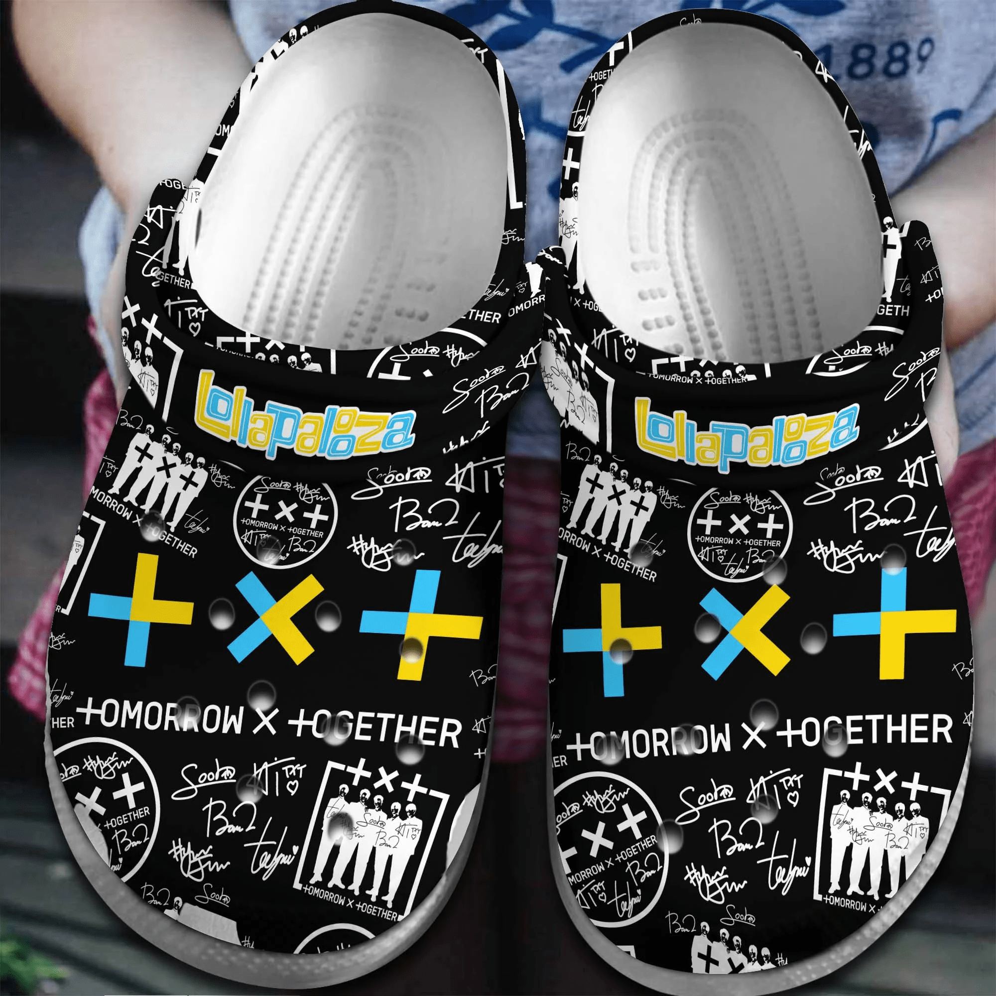 TXT Tomorrow x Together Lollapalooza Music Crocs Crocband Clogs Shoes Comfortable For Men Women and Kids