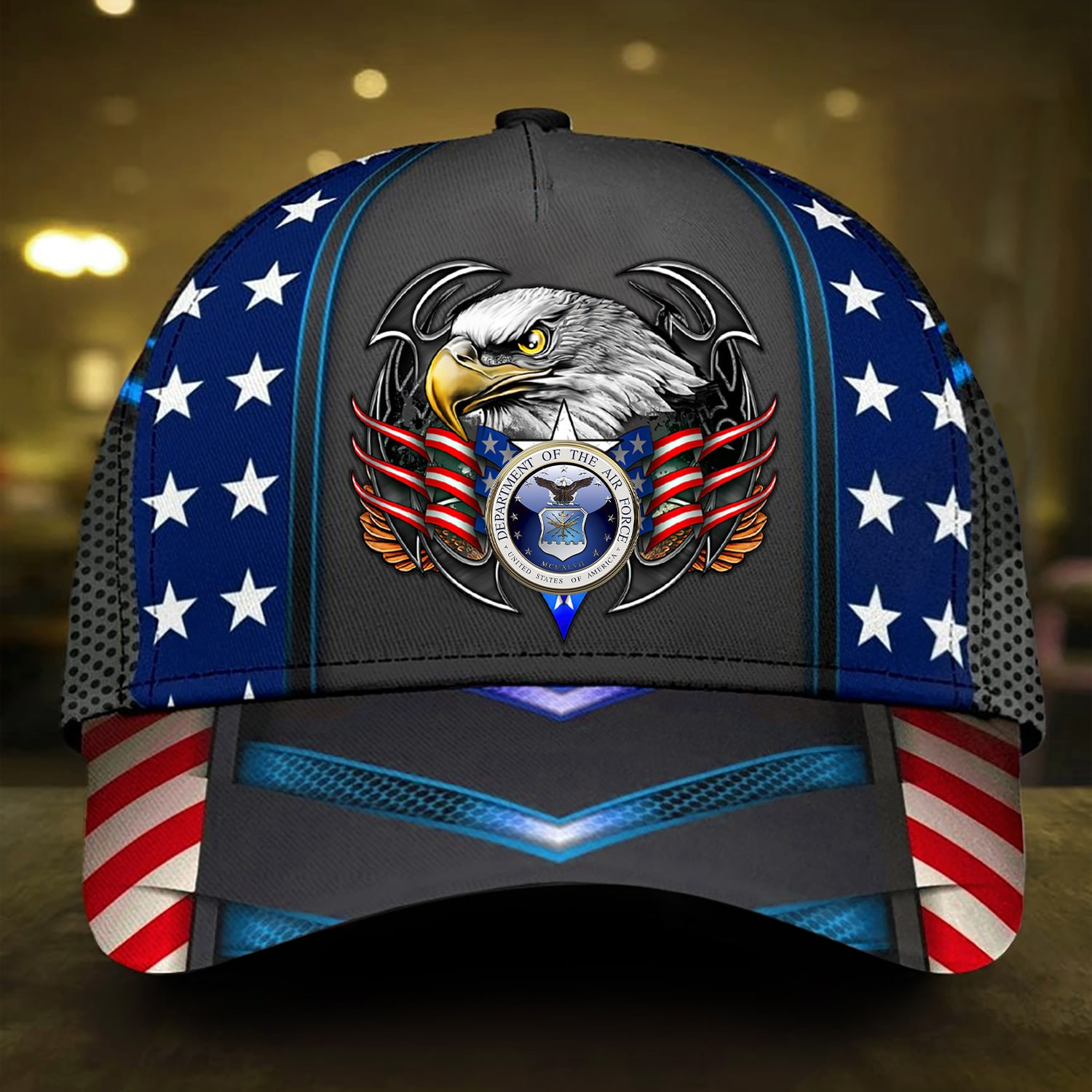 U.S Air Force Veteran 3D Cap Eagle USA Flag Cap Trucker Hats Custom Hats Gifts For Men & Women