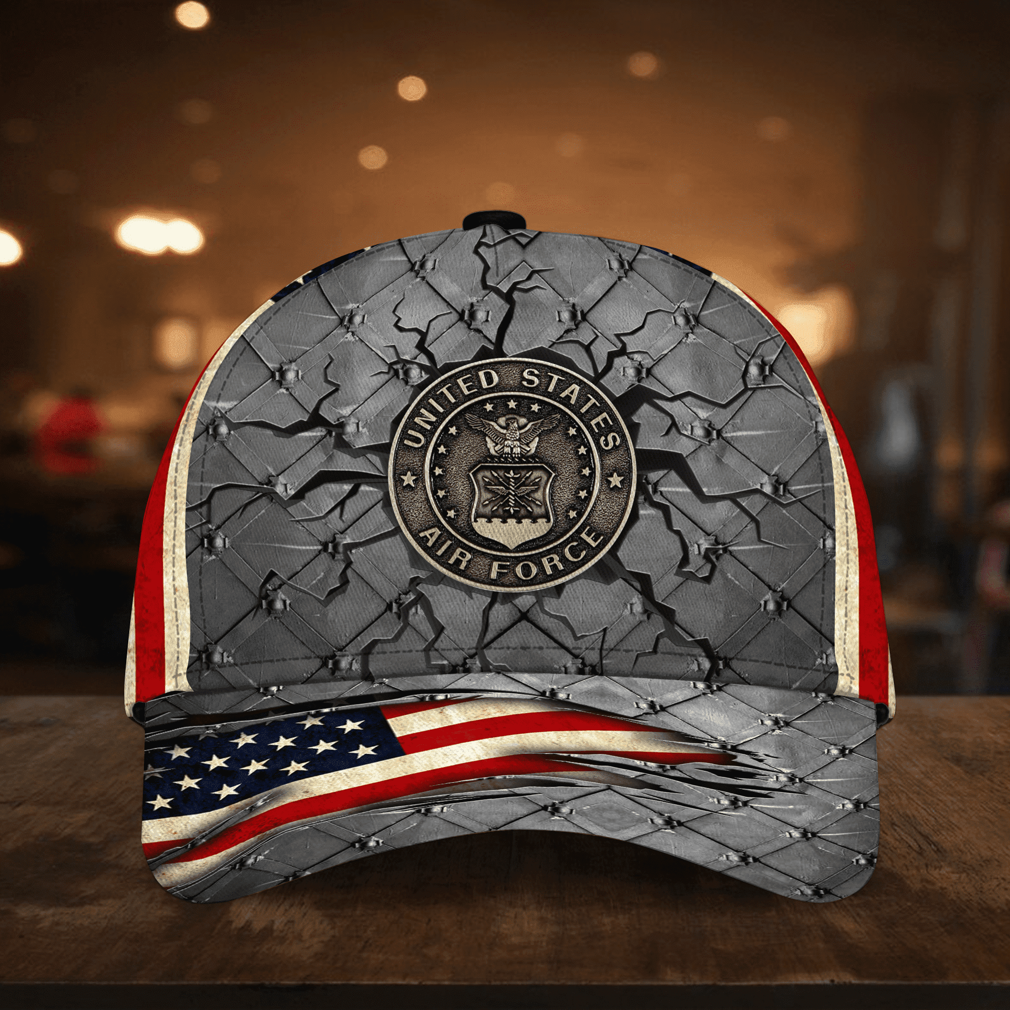 U.S Air Force Veteran 3D Cap USA Flag Iron Camo Cap Trucker Hats Custom Hats Gifts For Men & Women
