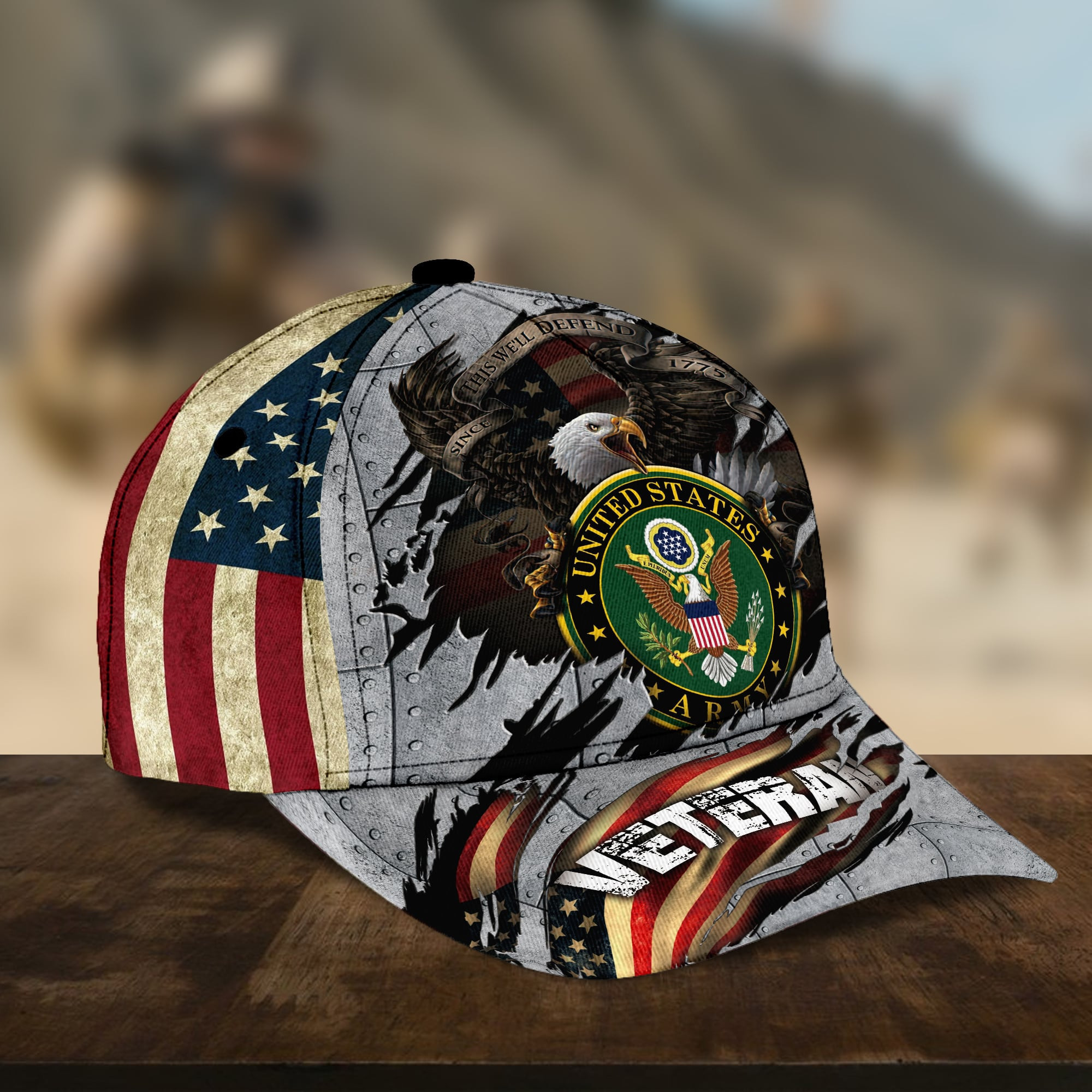 U.S Army Veteran 3D Printed Cap Trucker Hats Custom Hats Gifts For Men & Women