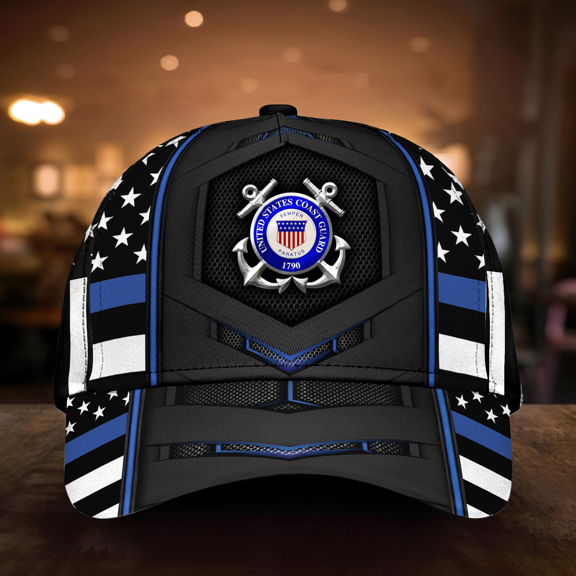 U.S Coast Guard Veteran 3D Cap USA Flag Cap Trucker Hats Custom Hats Gifts For Men & Women