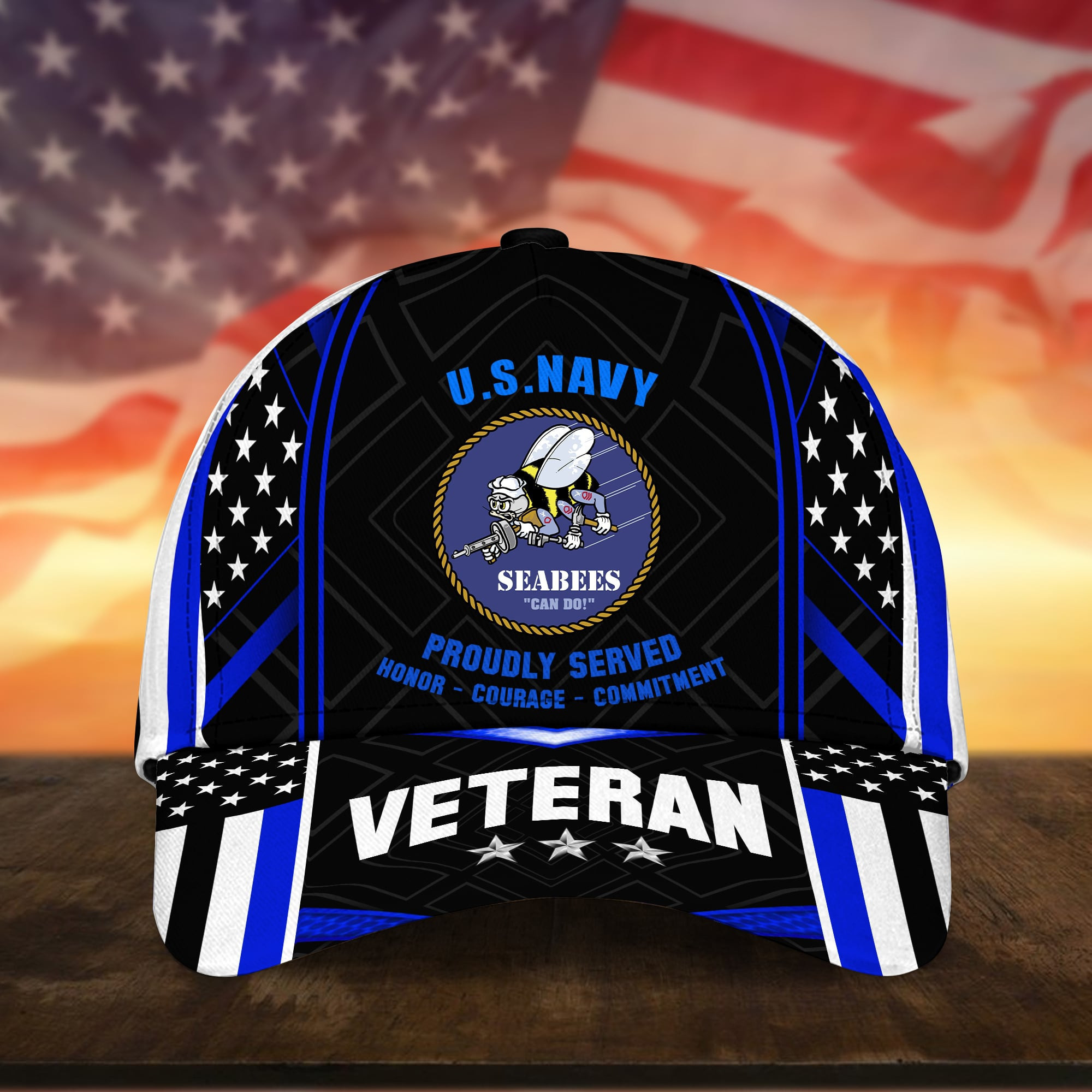 U.S Coast Guard Veteran Cap 3D Printed USA Flag Cap Trucker Hats Custom Hats Gifts For Men & Women