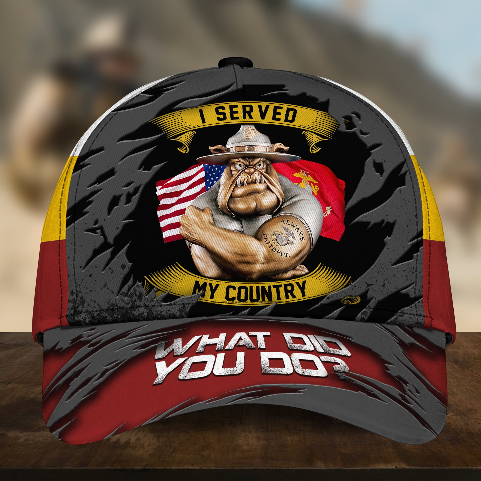 U.S Marine Corps Veteran Cap Iron Camo Cap Trucker Hats Custom Hats Gifts For Men & Women
