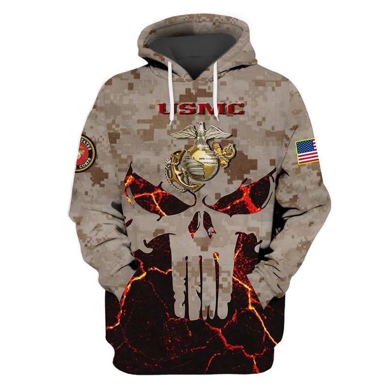U.S Marines 3D All Over Print Hoodie, Zip Hoodie