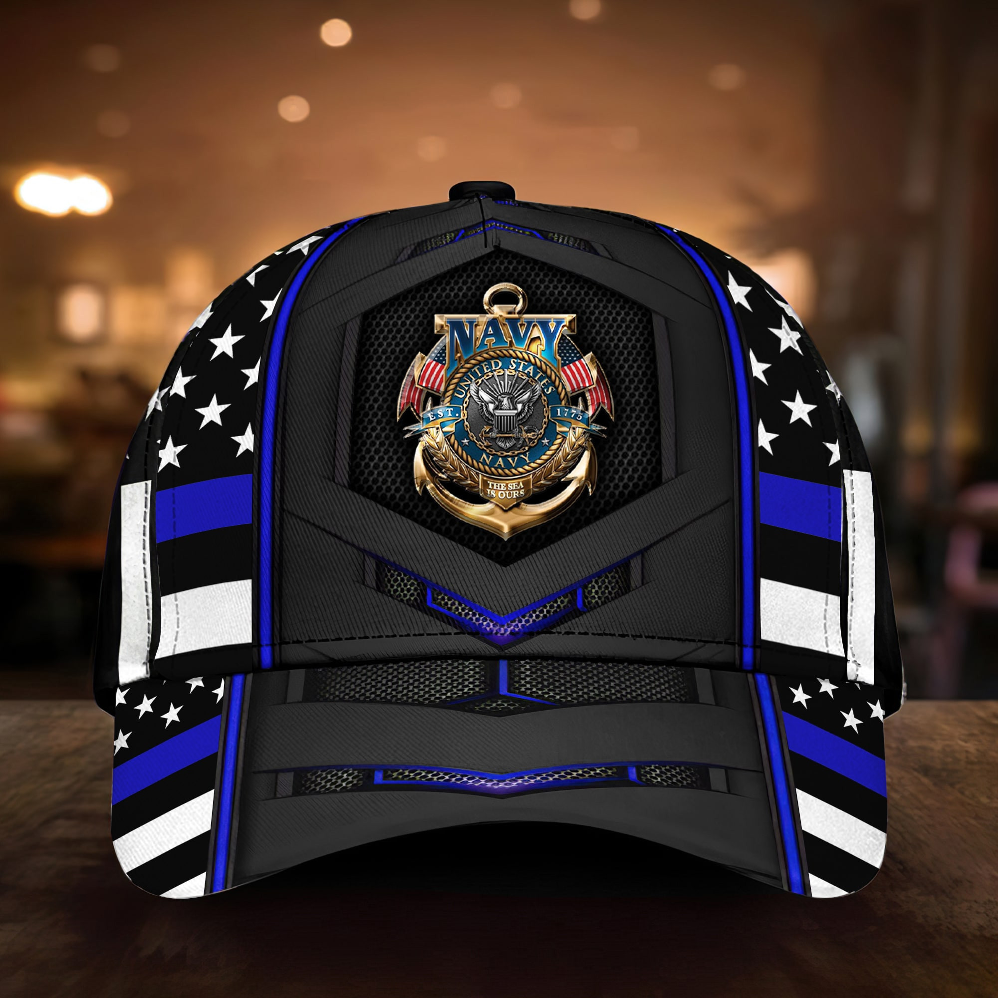 U.S Navy Veteran 3D Cap USA Flag Cap Trucker Hats Custom Hats Gifts For Men & Women