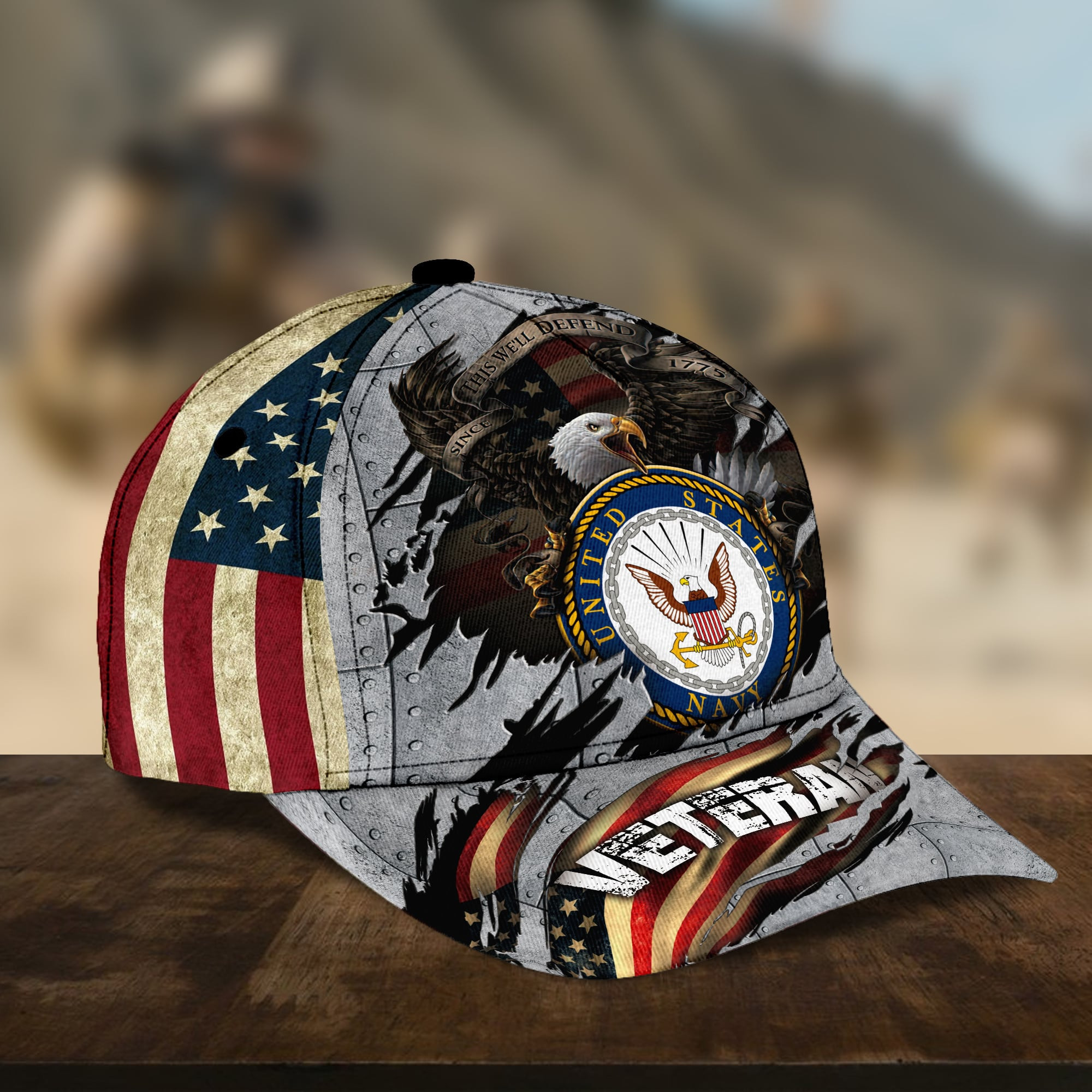 U.S Navy Veteran 3D Printed Cap Trucker Hats Custom Hats Gifts For Men & Women