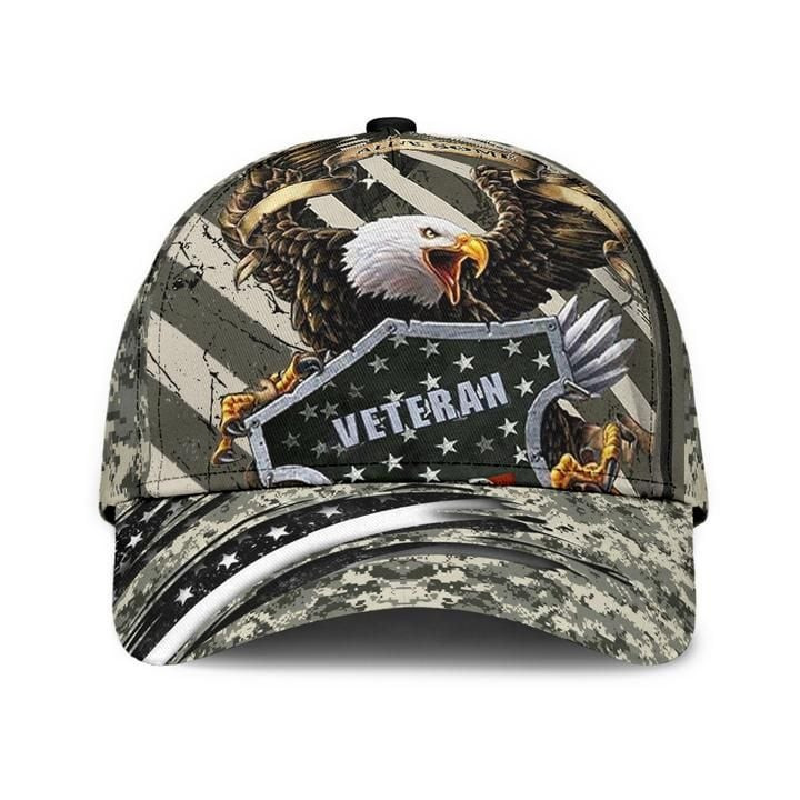 U.S Veteran Cap 3D Printed Eagle Camo Cap Trucker Hats Custom Hats Gifts For Men & Women