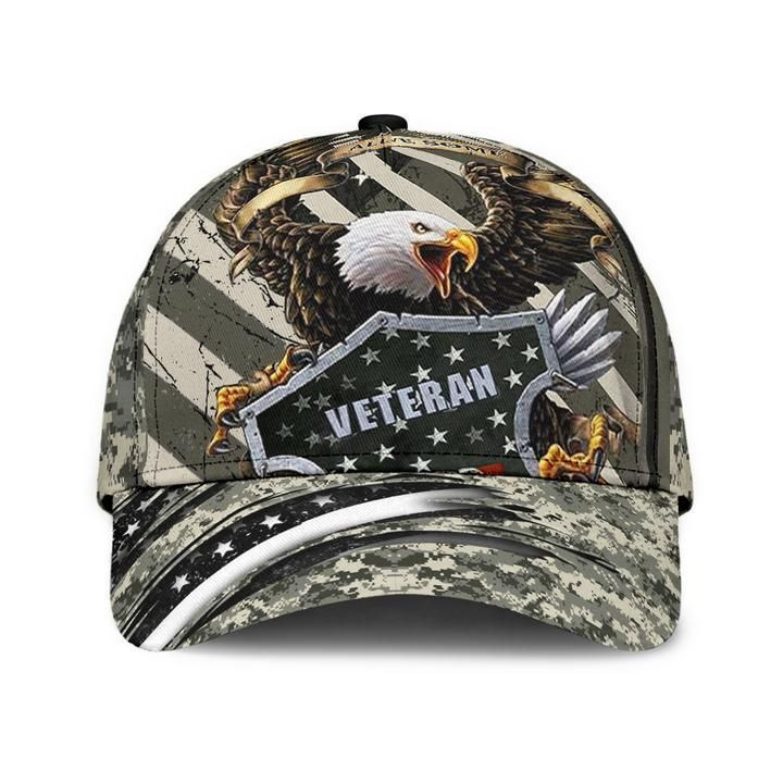 U.S Veteran Cap 3D Printed Eagle Camo Cap Trucker Hats Custom Hats Gifts For Men & Women
