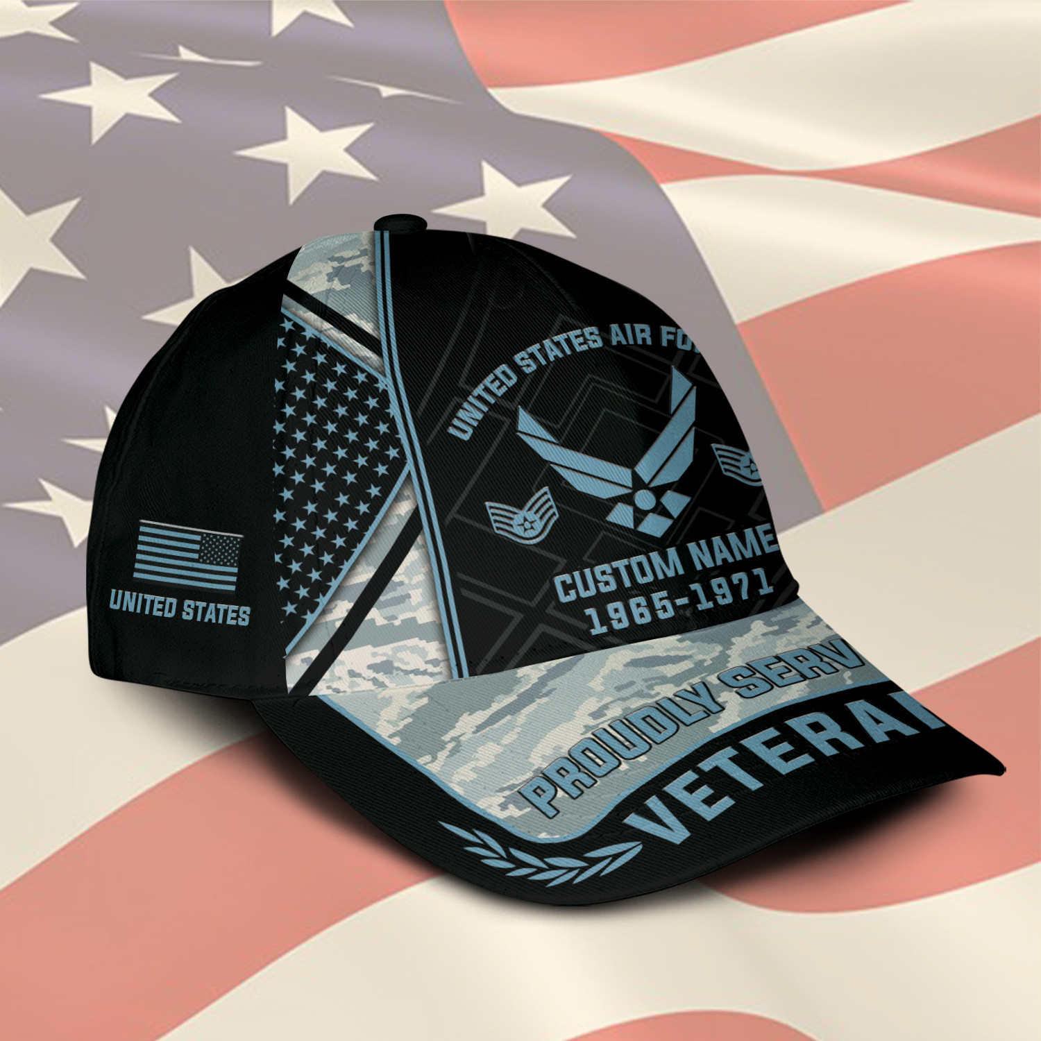 U.S. Air Force Classic Cap - Customized with Rank, Name, and Year Trucker Hats Custom Hats Gifts For Men & Women