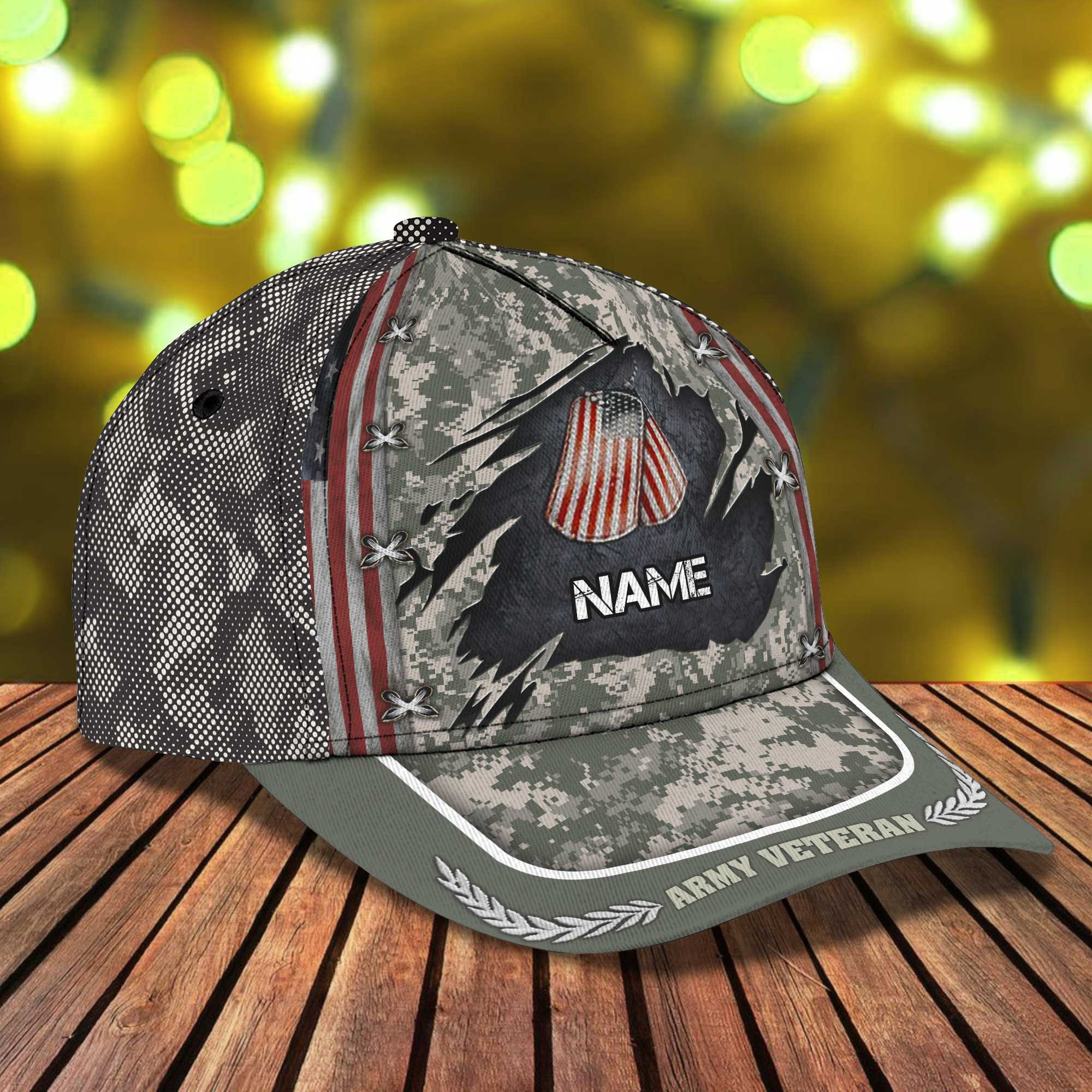 U.S. Army Veteran Personalized Custom Classic Cap Trucker Hats Custom Hats Gifts For Men & Women