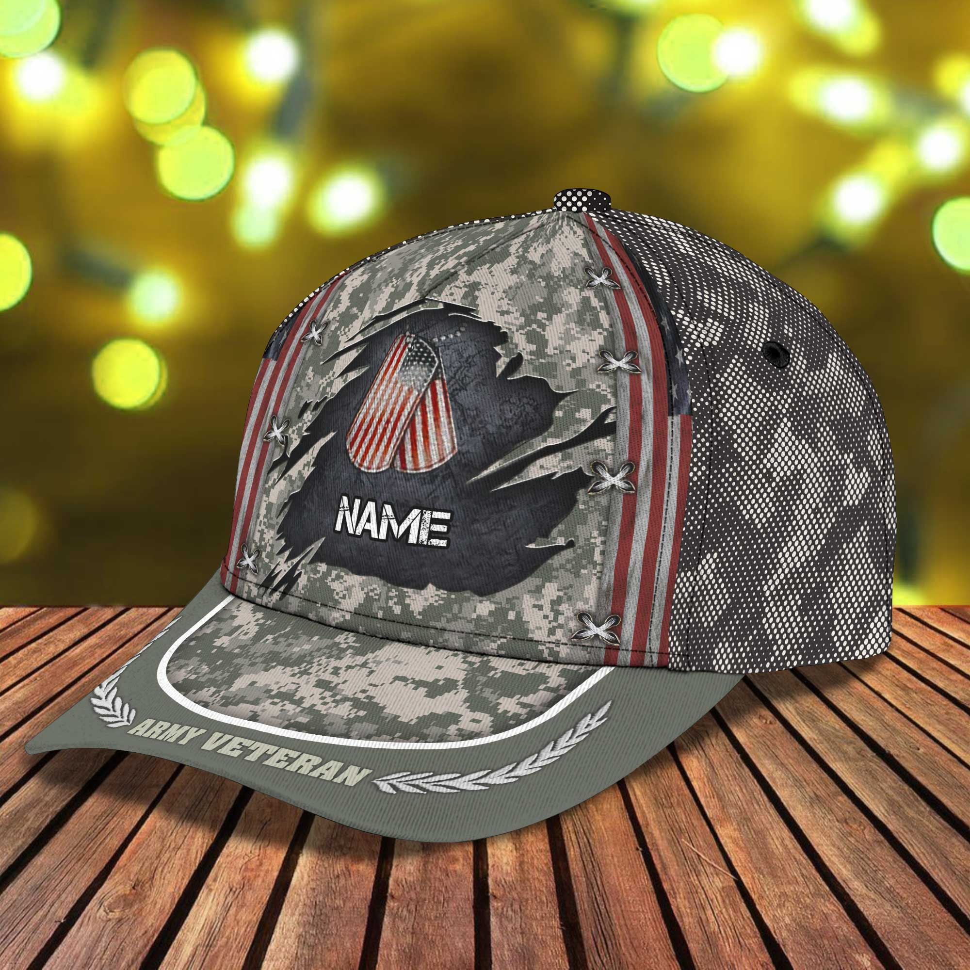 U.S. Army Veteran Personalized Custom Classic Cap Trucker Hats Custom Hats Gifts For Men & Women