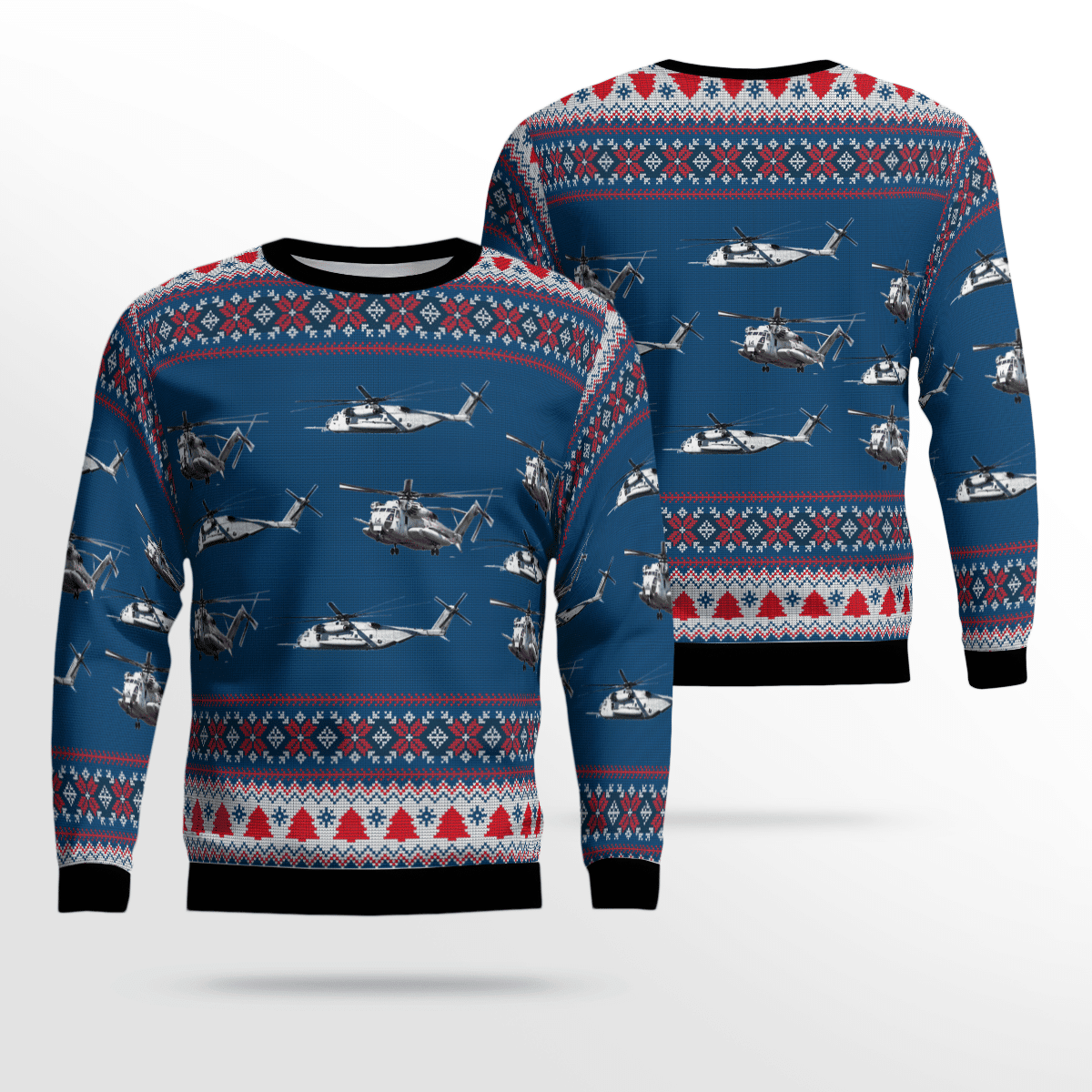 U.S. Marine Corps Sikorsky Ugly Christmas Sweater Adult 3D Funny Matching for family