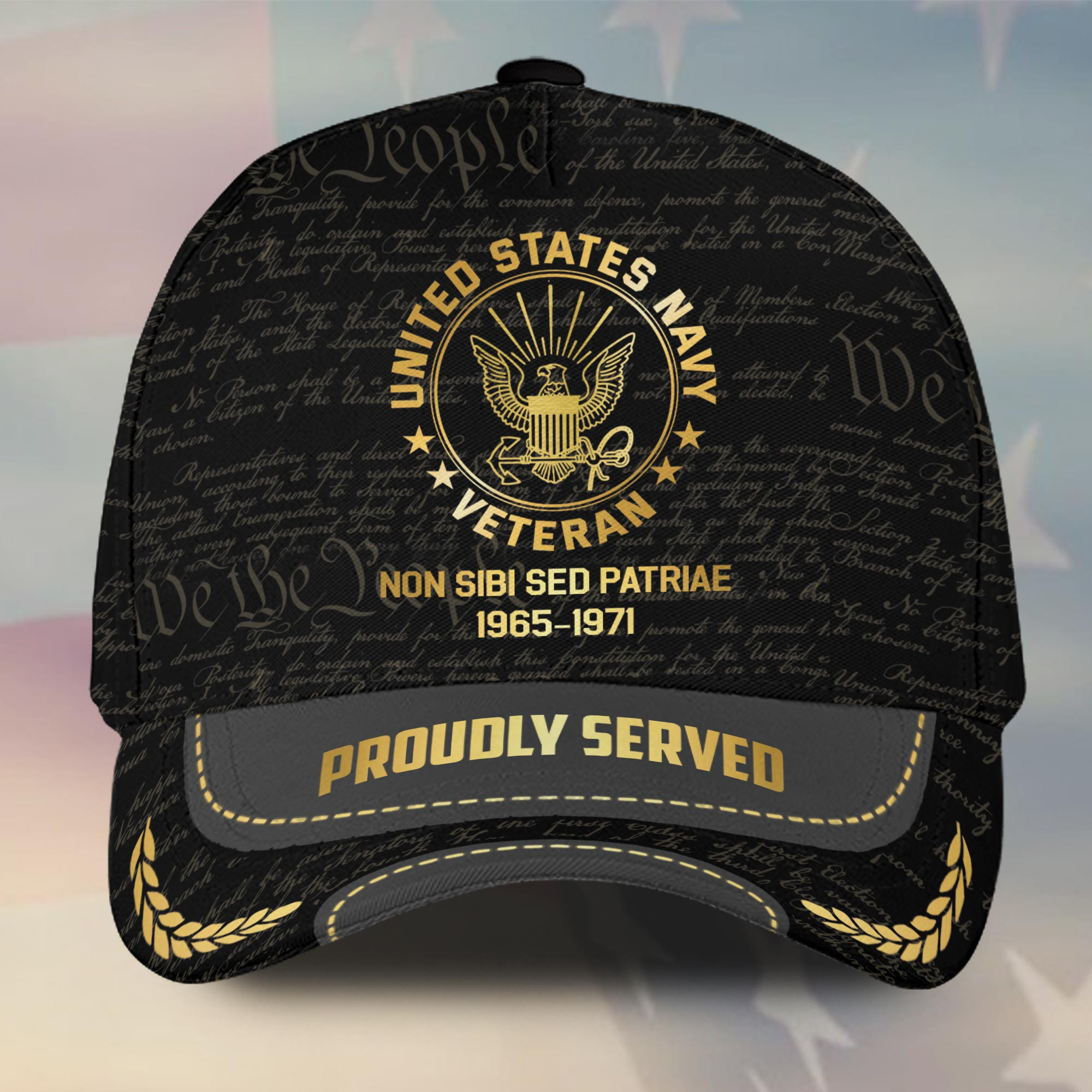 U.S. Navy Classic Cap - Personalized with Rank, Text, and Year Trucker Hats Custom Hats Gifts For Men & Women