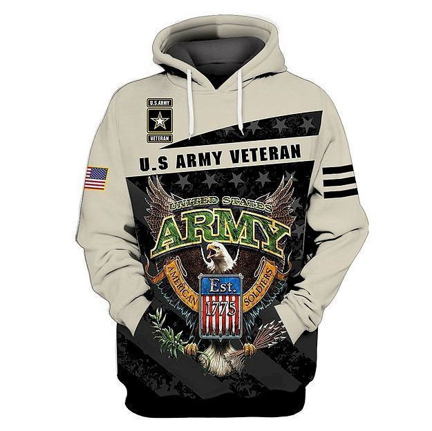 U.S.ARMY VETERAN 3D All Over Print Hoodie, Zip Hoodie