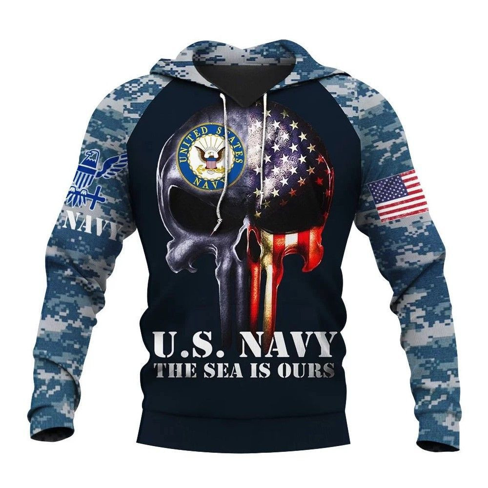 U.S.Navy Veteran 3D All Over Print Hoodie, Zip Hoodie