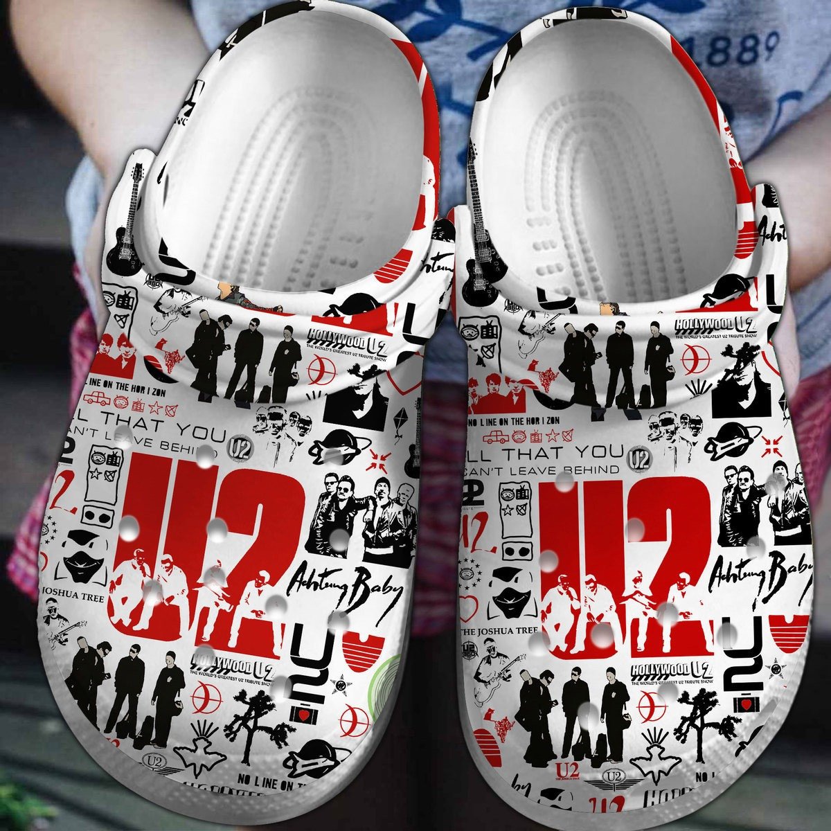 U2 MusicCrocs Crocband Clogs Shoes Comfortable For Men Women and Kids