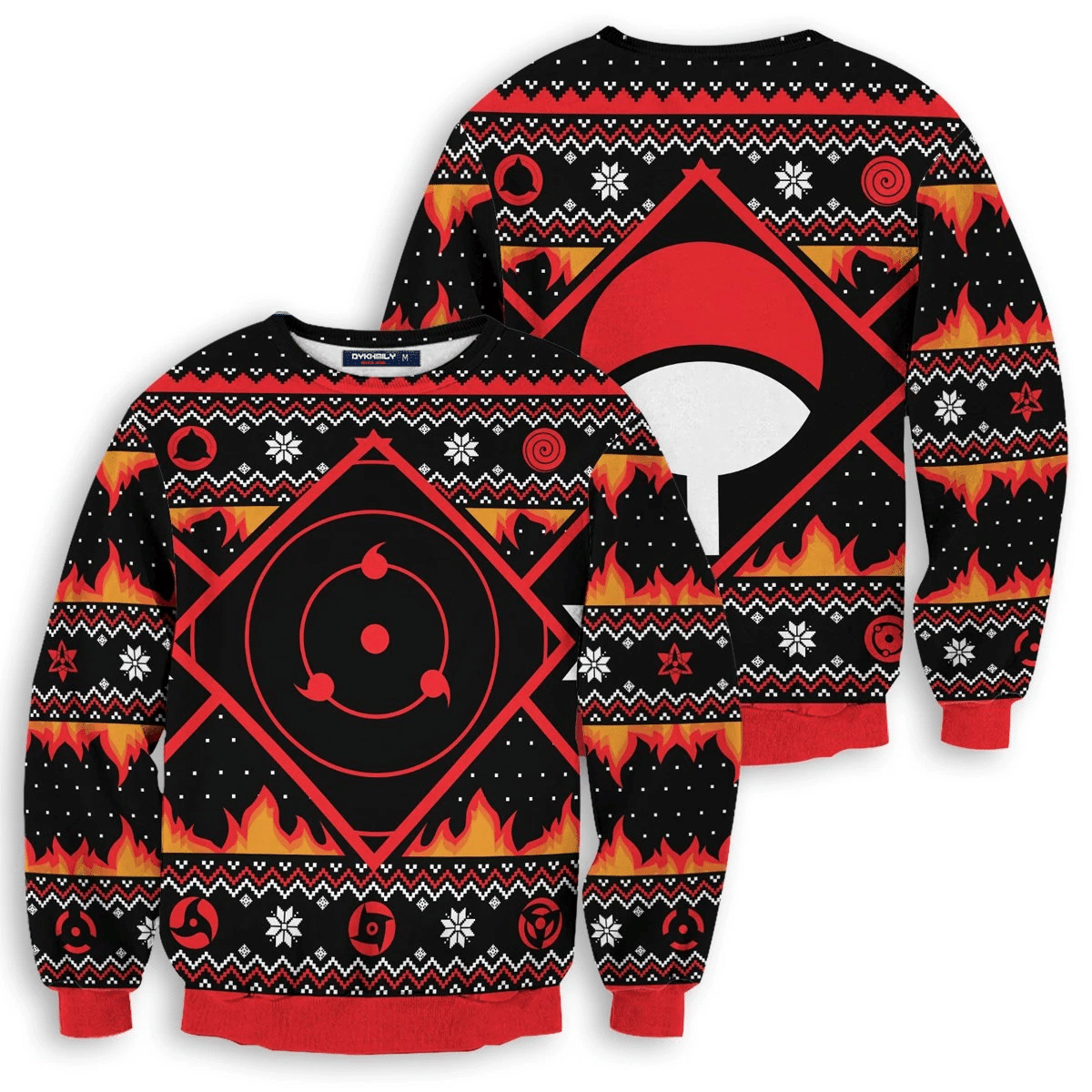 Uchiha Kekkei Genkai Ugly Christmas Sweater Adult 3D Funny Matching for family