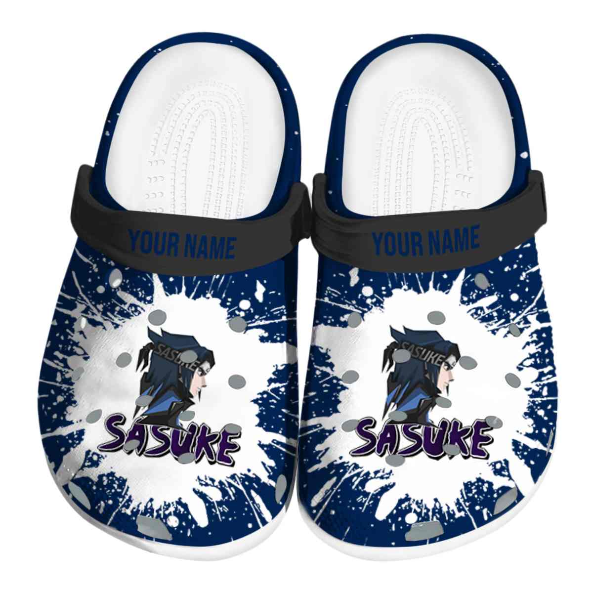 Uchiha Sasuke Naruto Anime Crocs Crocband Clogs Shoes Comfortable For Men Women and Kids