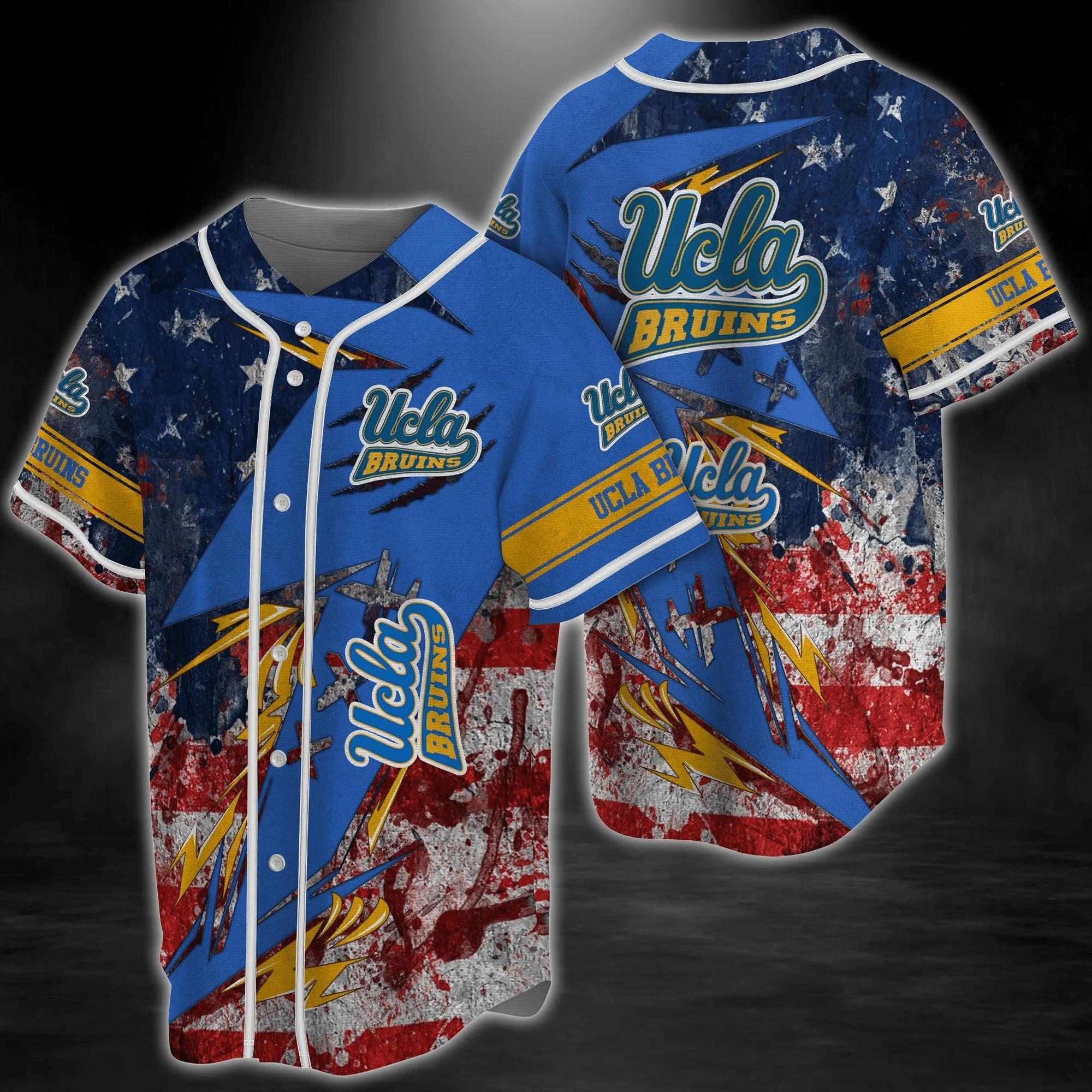 Ucla Bruins Ncaa Baseball Jersey Shirt Us Flag
