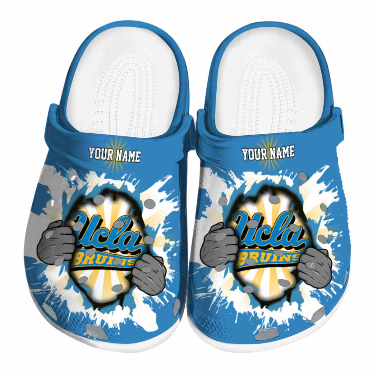 UCLA Bruins NCAA Sport Crocs Crocband Clogs Shoes Comfortable For Men Women and Kids