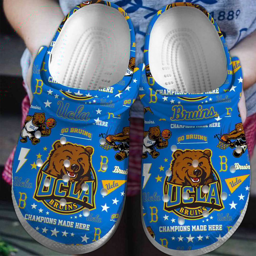 UCLA Bruins NCAA Sport Crocs Crocband Clogs Shoes Comfortable For Men Women and Kids