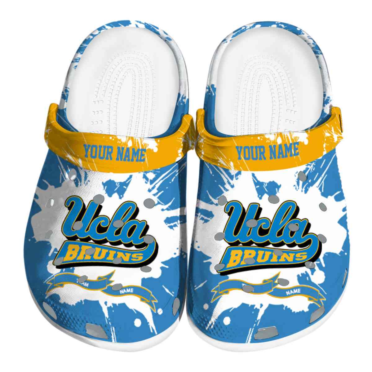 UCLA Bruins NCAA Sport Crocs Crocband Clogs Shoes Comfortable For Men Women and Kids