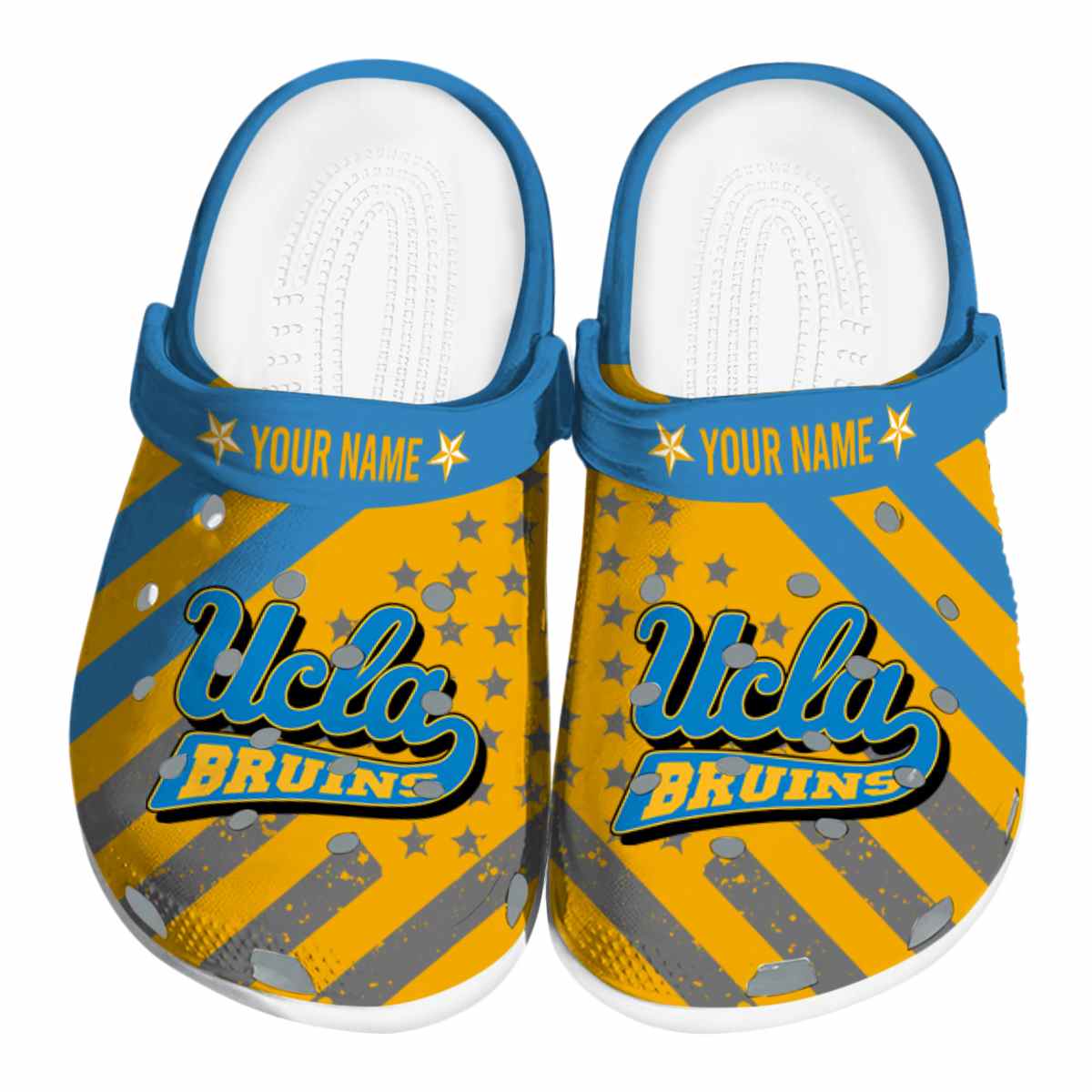 UCLA Bruins NCAA Sport Crocs Crocband Clogs Shoes Comfortable For Men Women and Kids