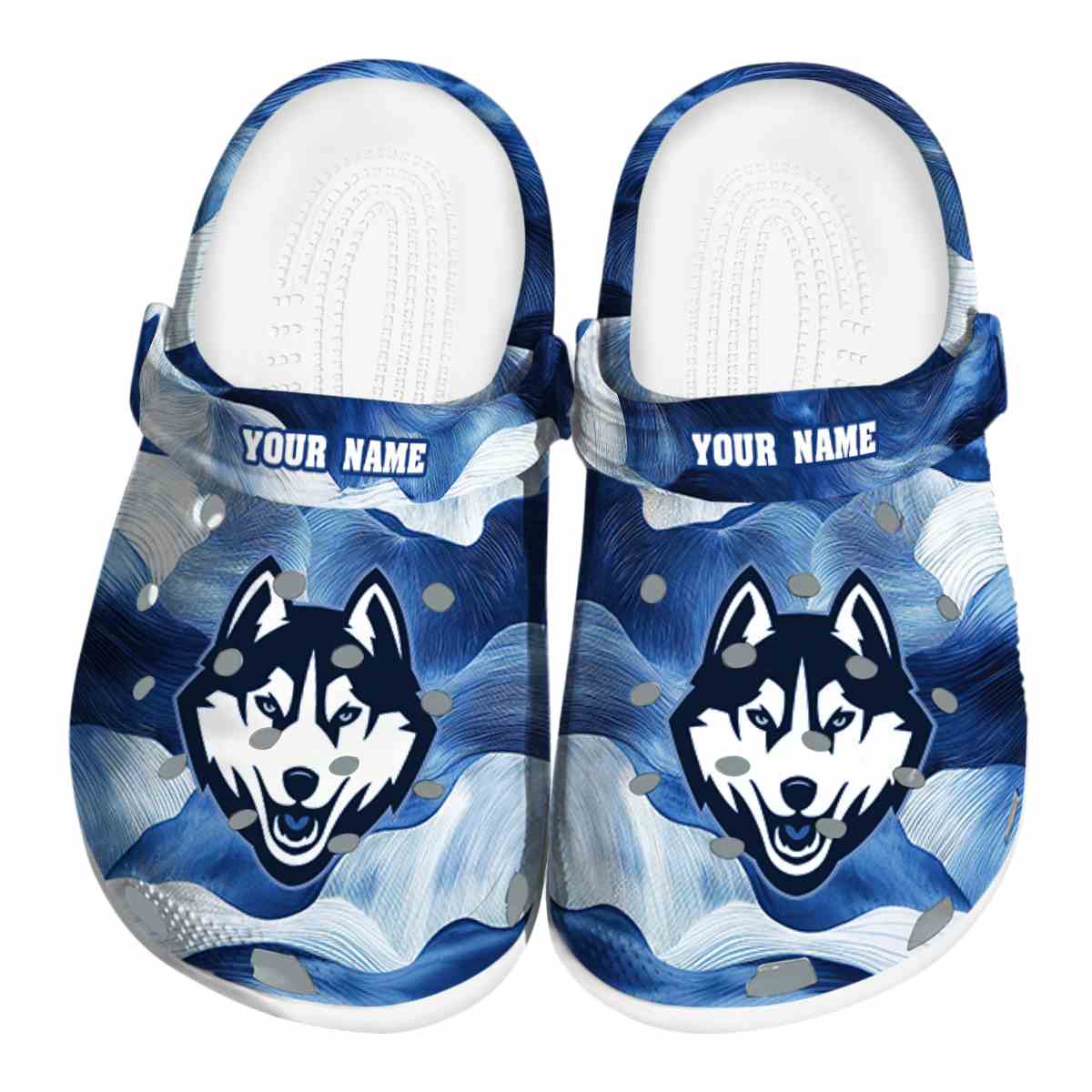 UConn Huskies NCAA Sport Crocs Crocband Clogs Shoes Comfortable For Men Women and Kids